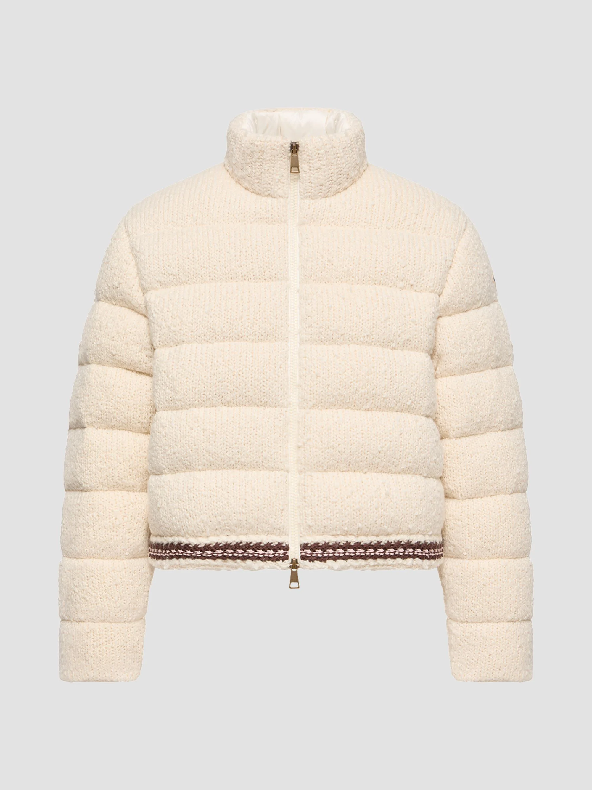 Women's Down-Filled Cardigan in Cotton - White Ivory - 1