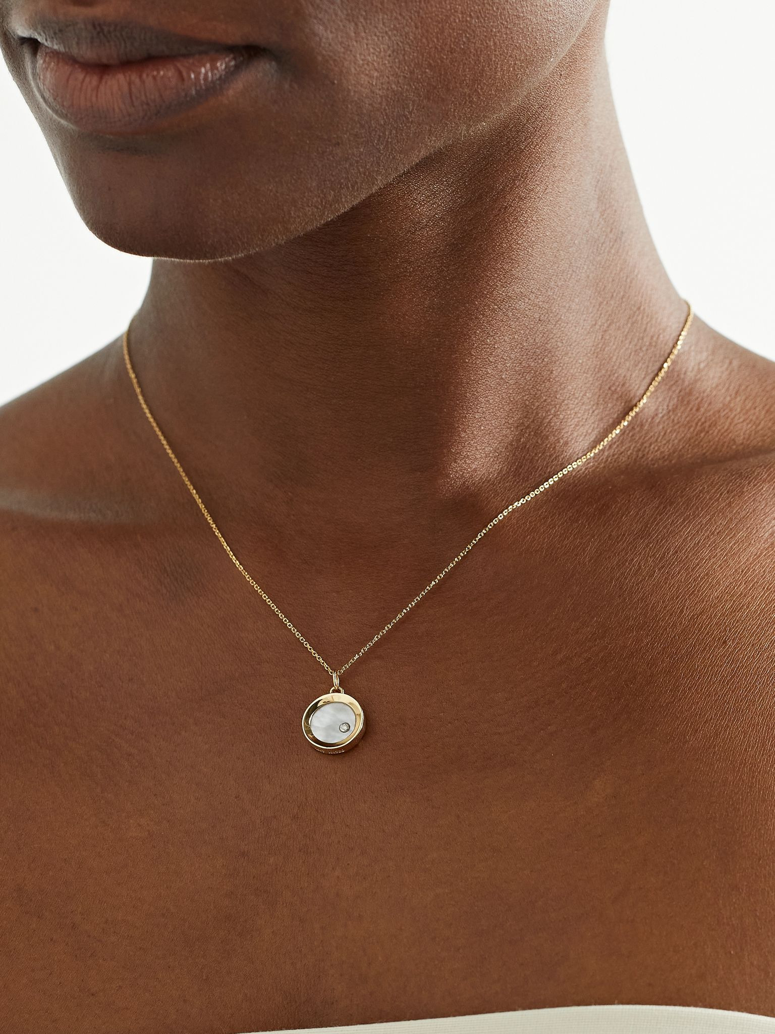14-karat gold, pearl and diamond necklace White - 2