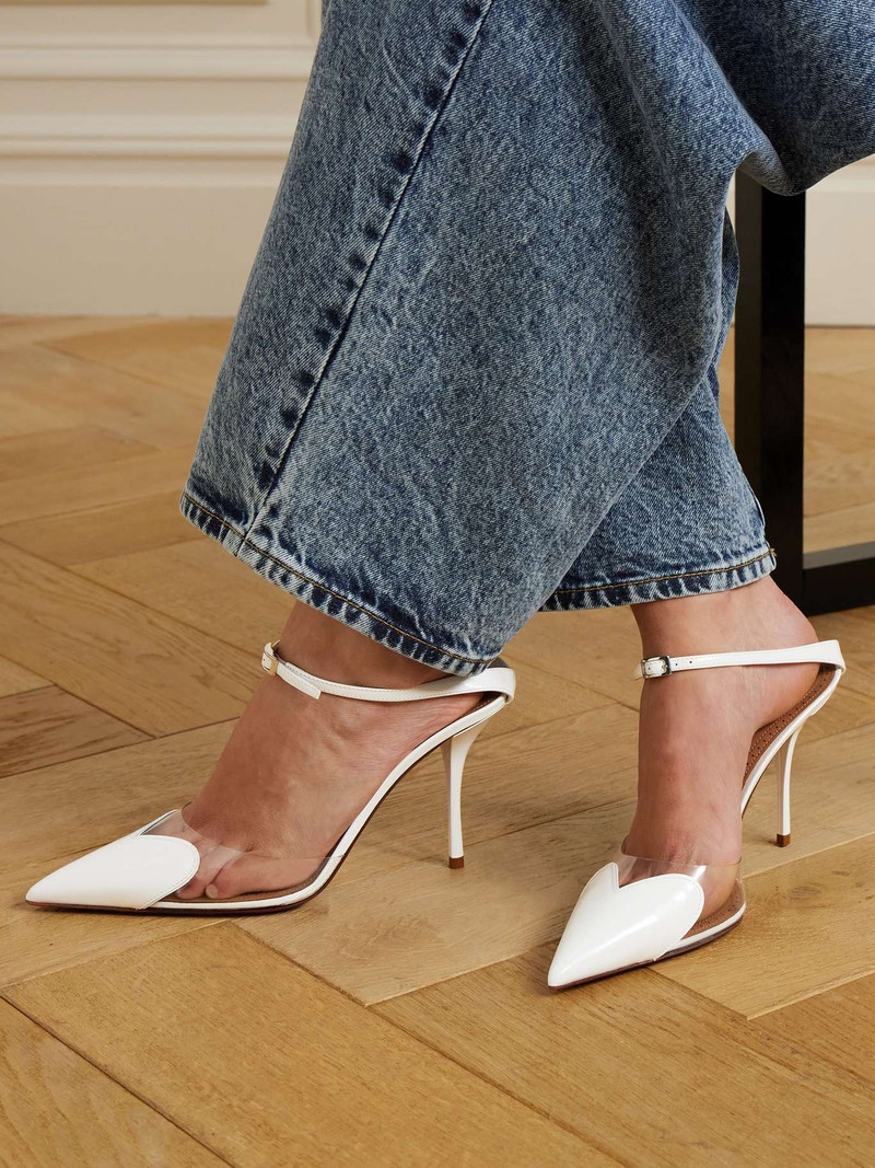Alaïa Cœur 90 PU and patent-leather pumps outlook