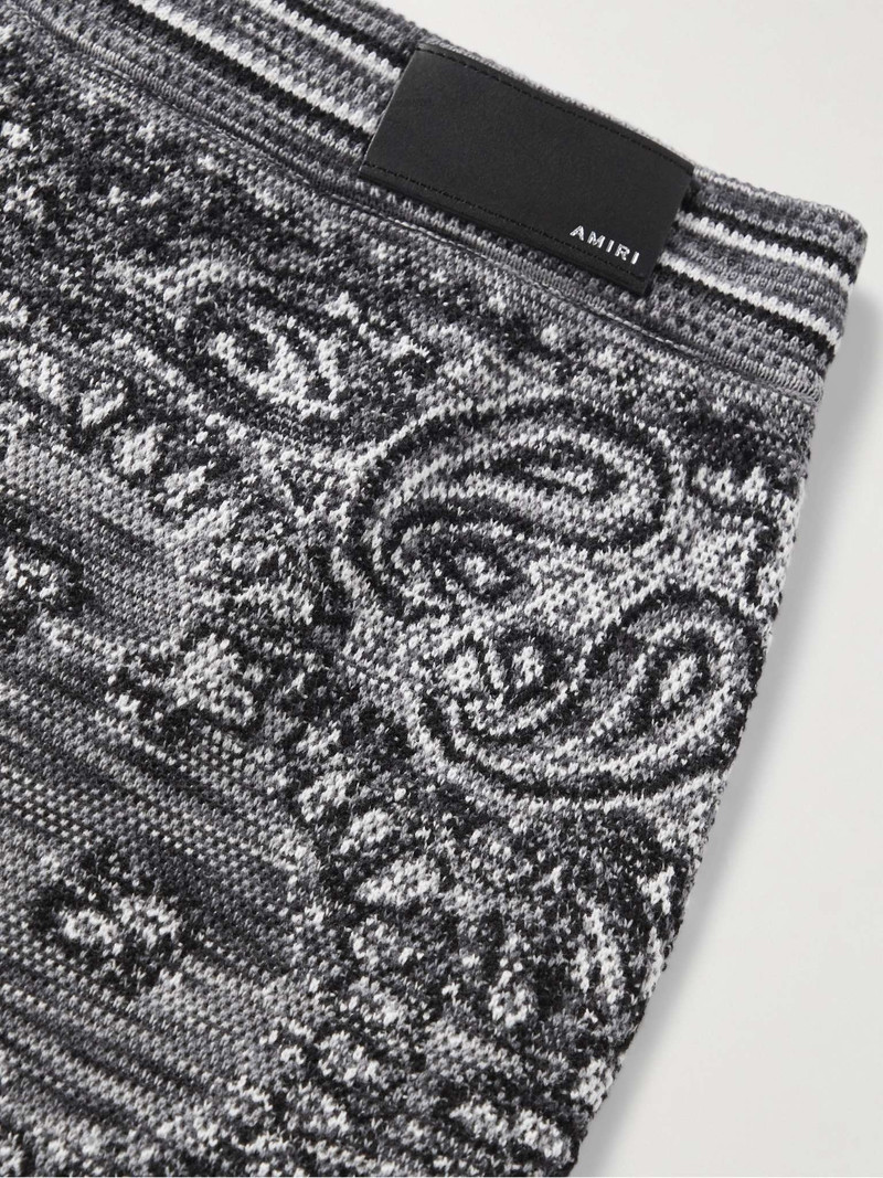 Straight-Leg Space-Dyed Bandana-Jacquard Cotton Drawstring Shorts 5