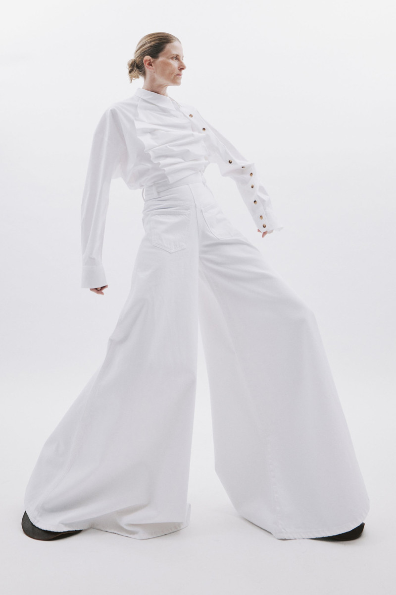 SUPER WIDE LEG MIRROR JEANS WHITE 1