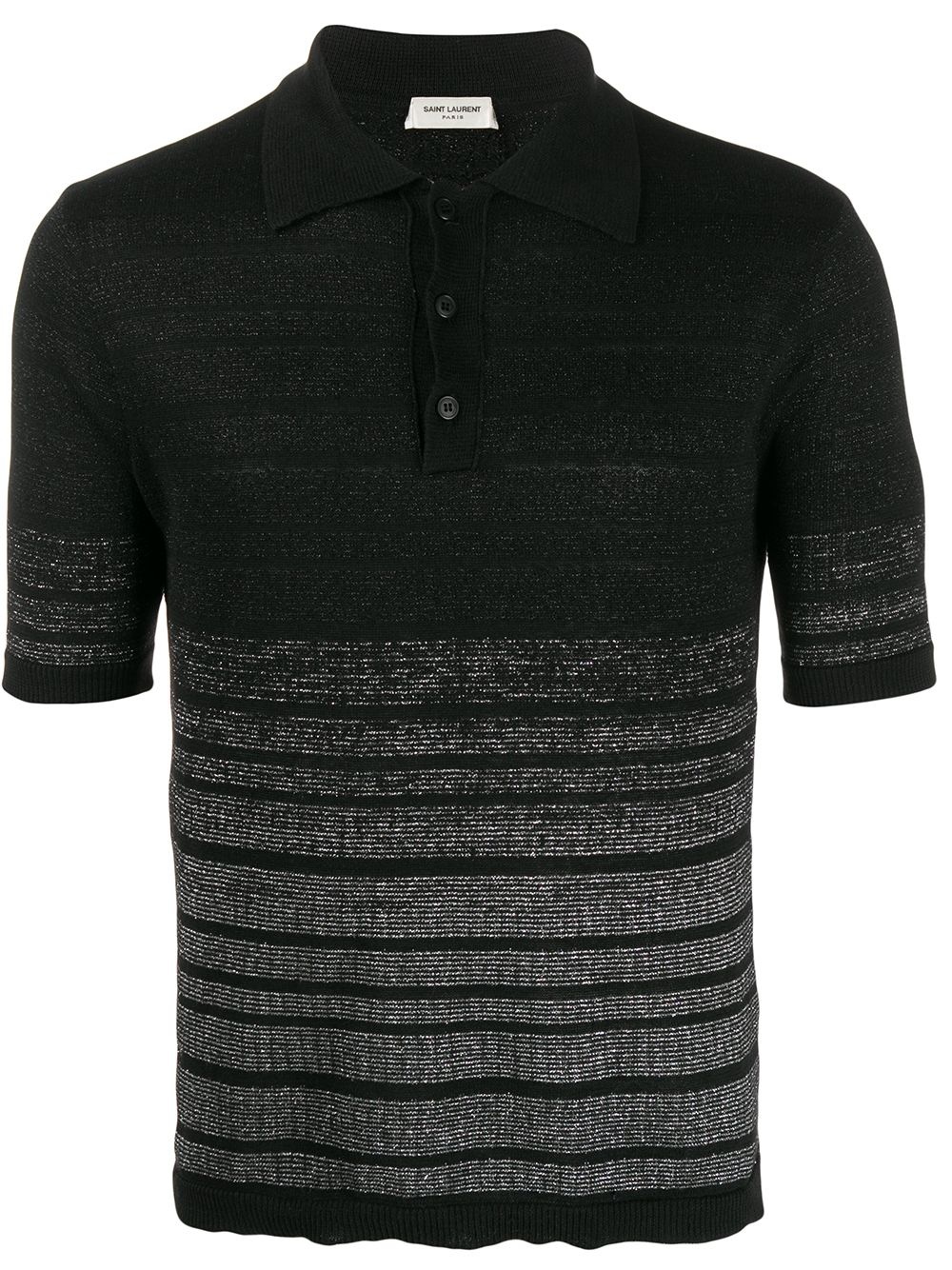 metallic effect striped polo shirt - 1