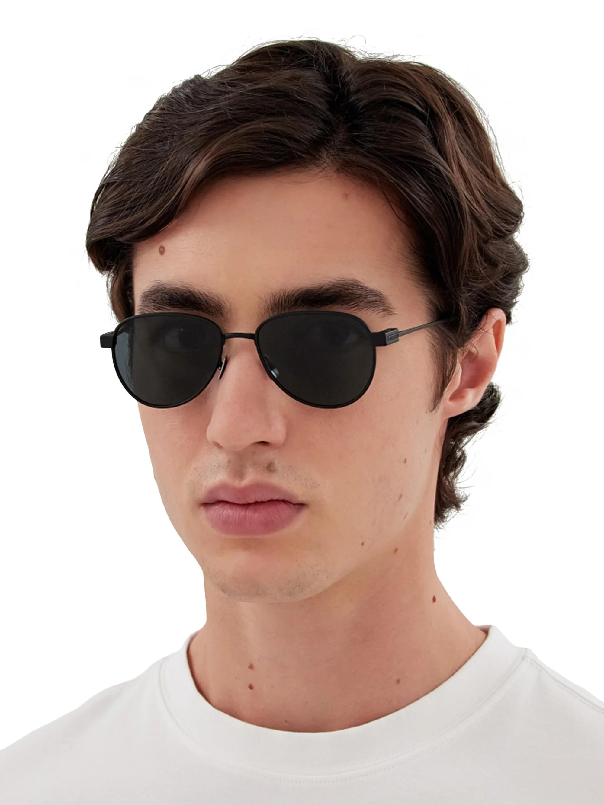 Men's 53MM Round Metal Sunglasses - Black - 1