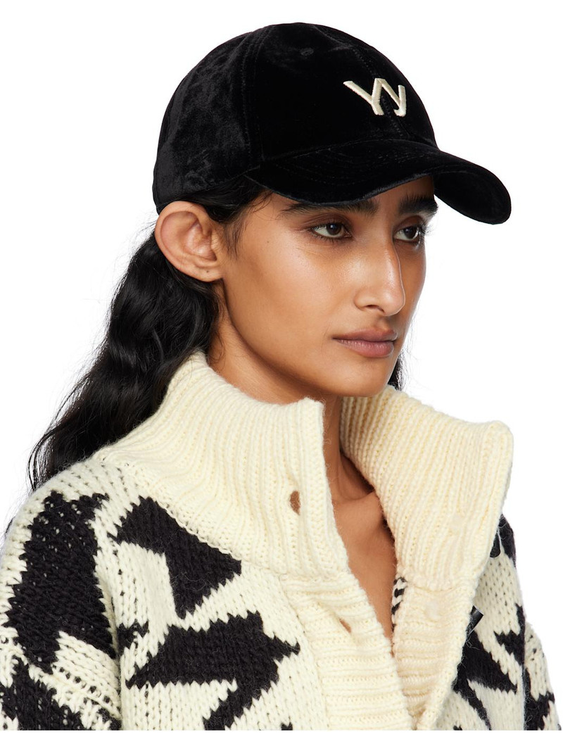 OPEN YY Black 'Yy' Velvet Ball Cap outlook