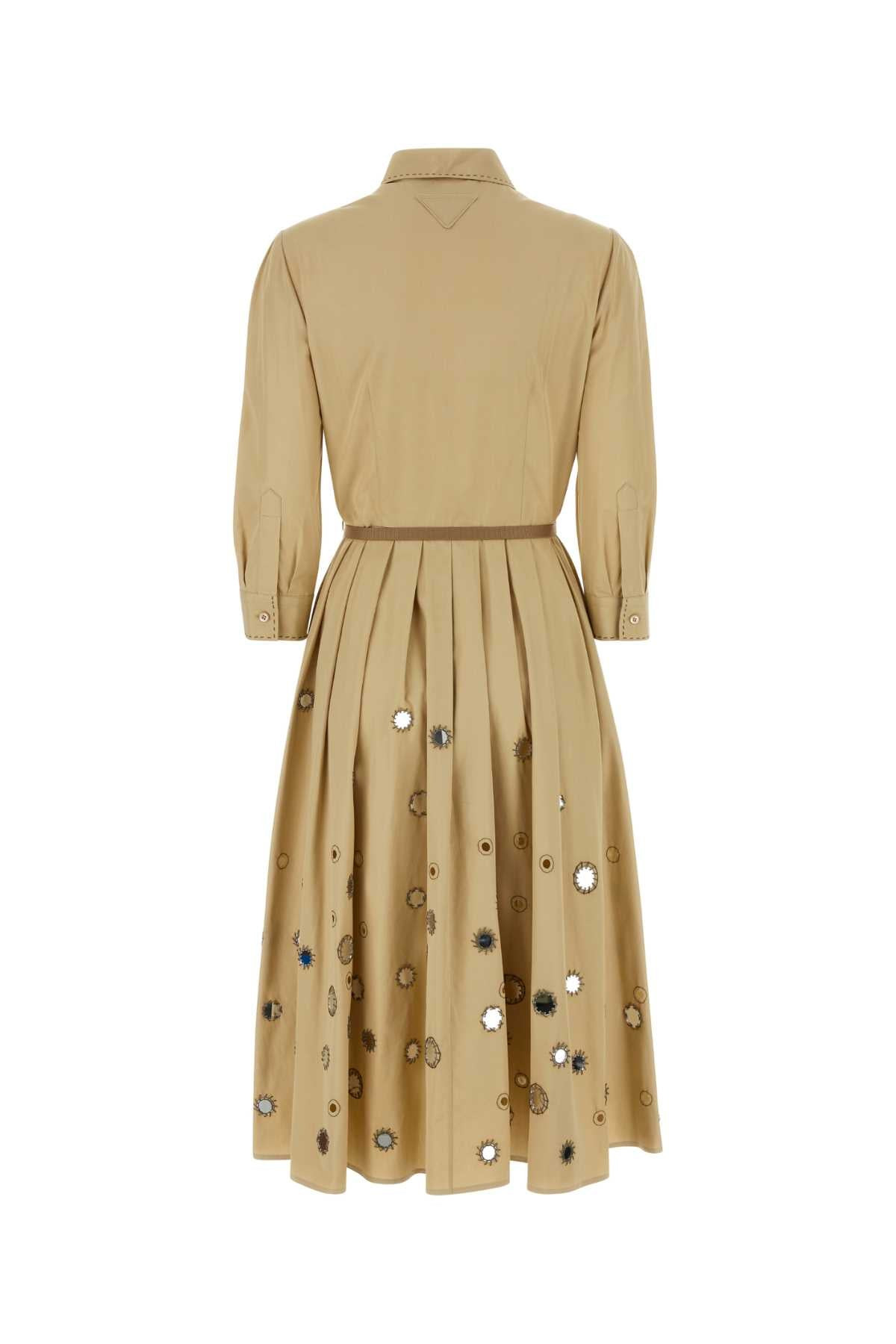 Prada Women Beige Coton Shirt Dress - 2