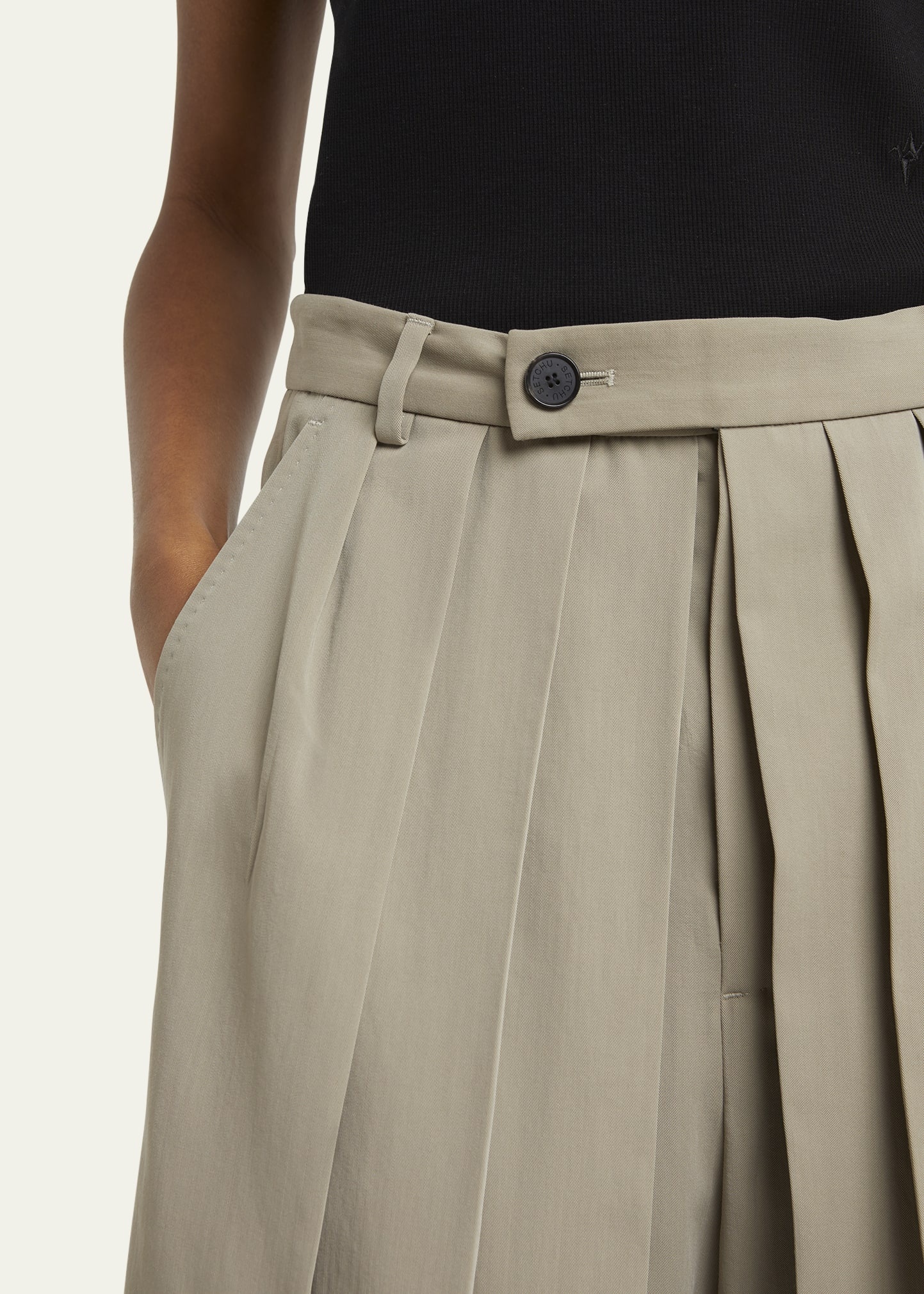 Hakama Pleated Wool Shorts - 5