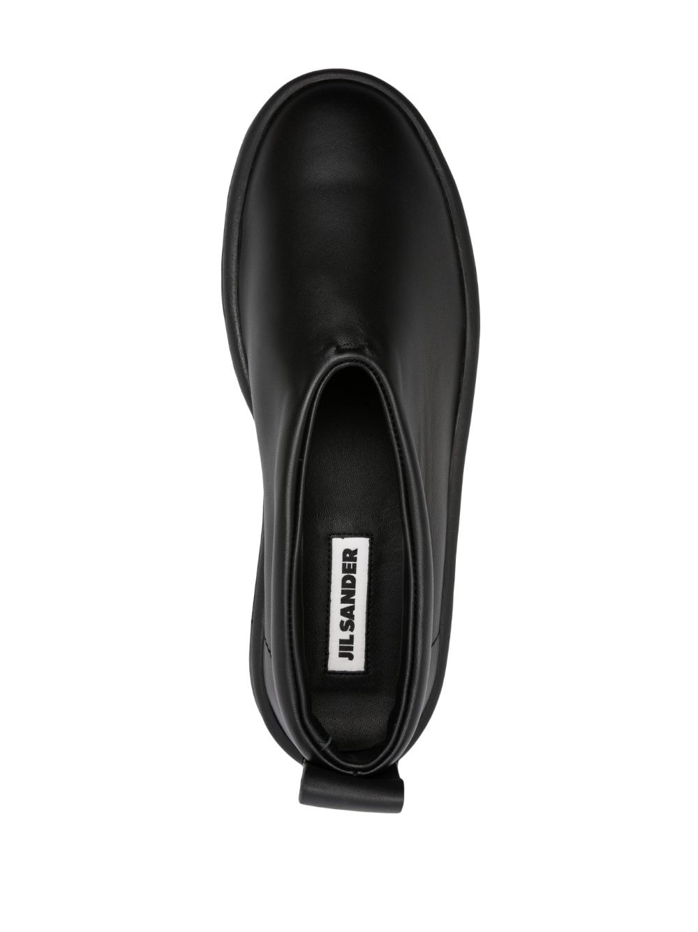round-toe leather loafers - 4