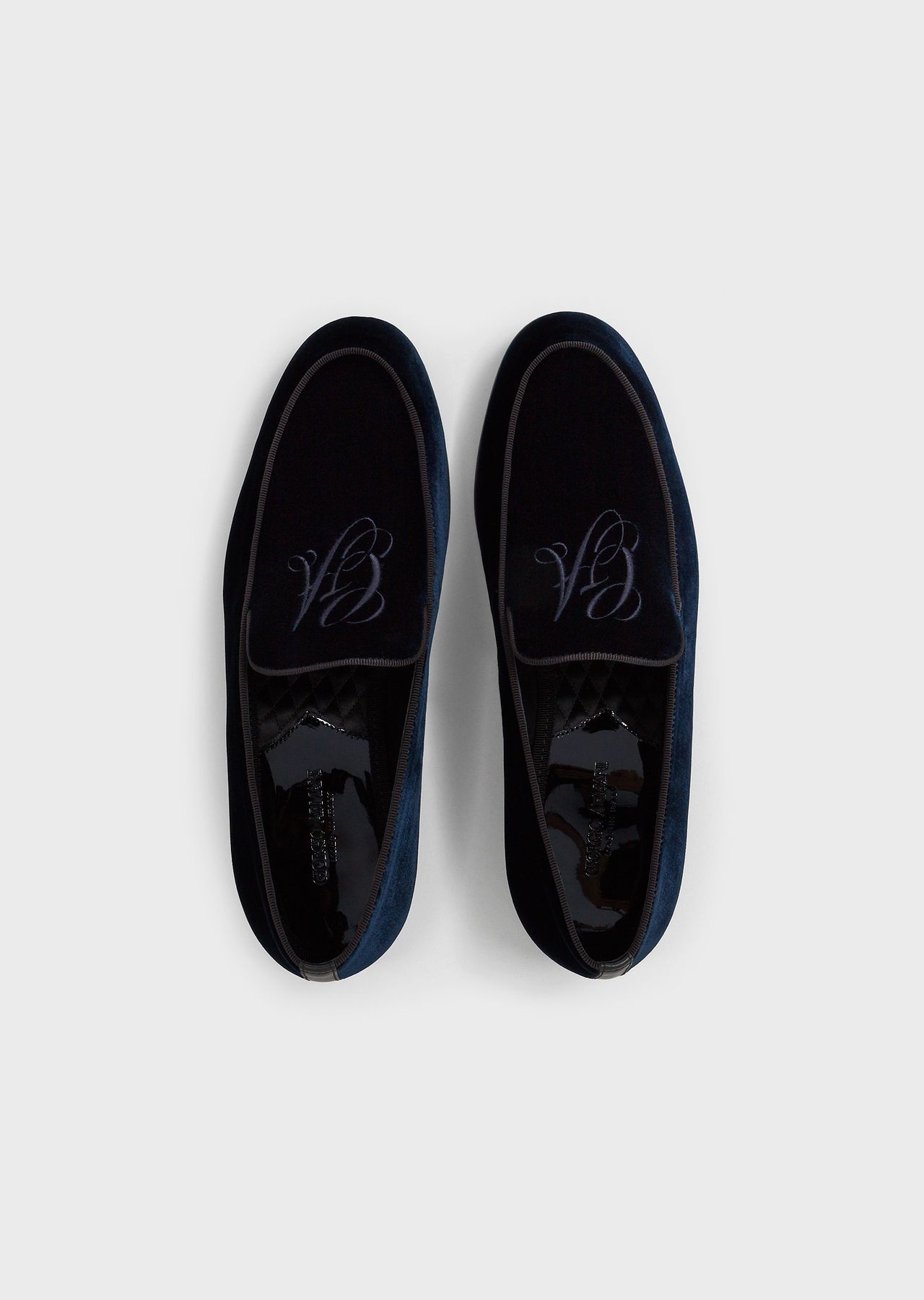 Velvet loafers with embroidered logo - 3