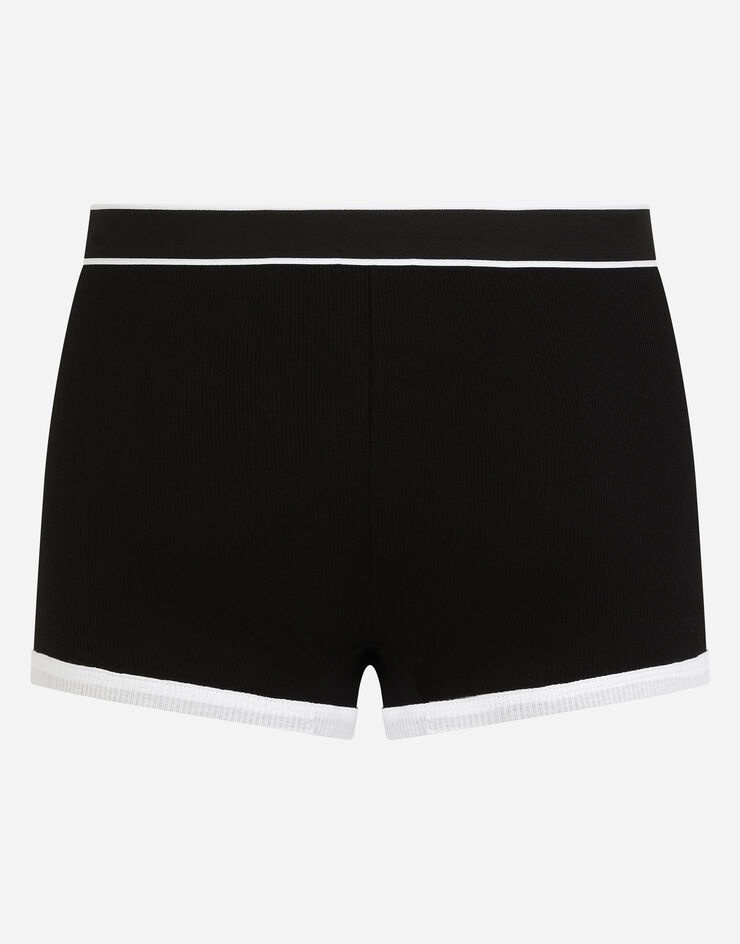Fine-rib cotton boxers with DG patch - 3