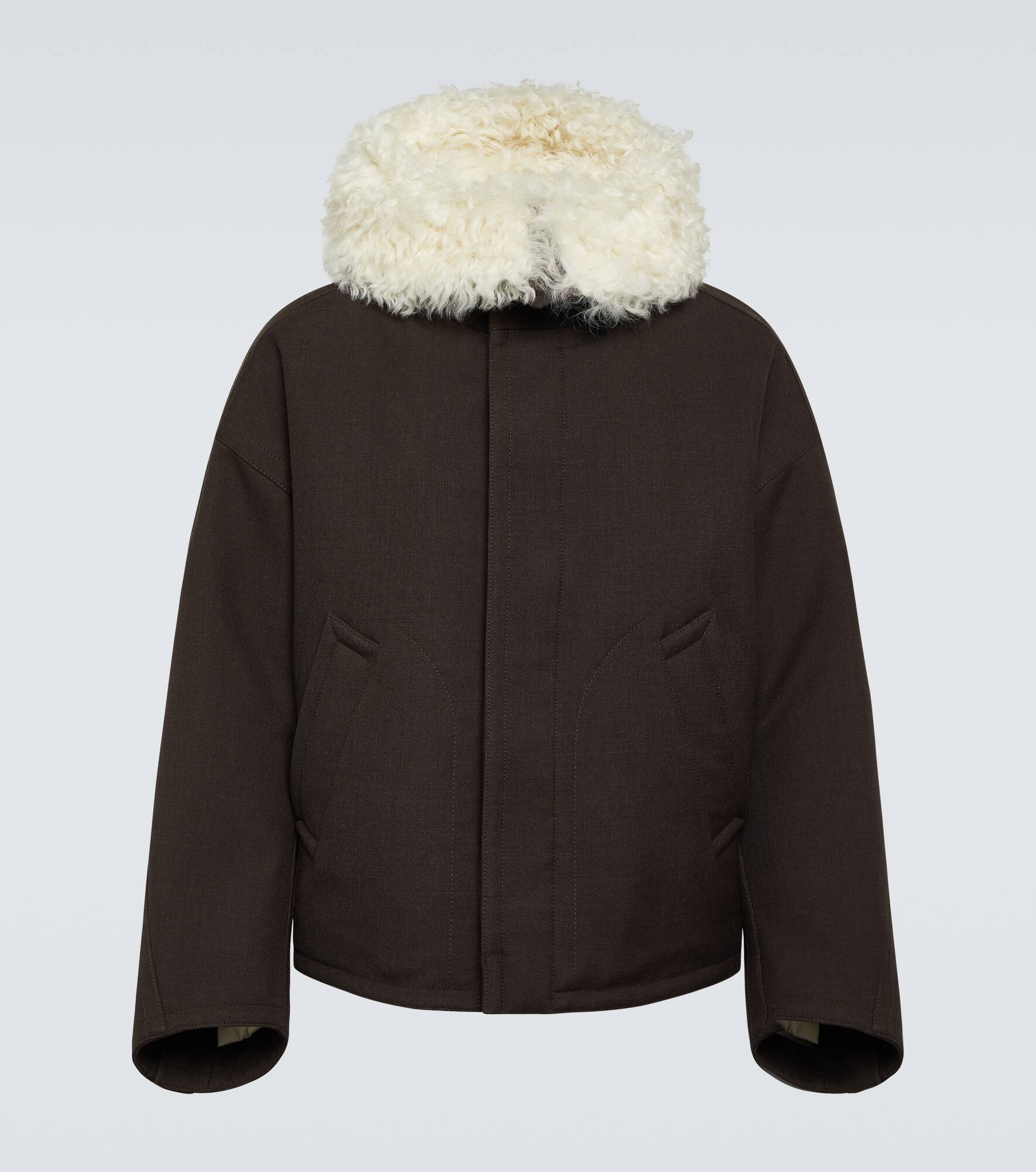 Shearling-trimmed wool parka - 1