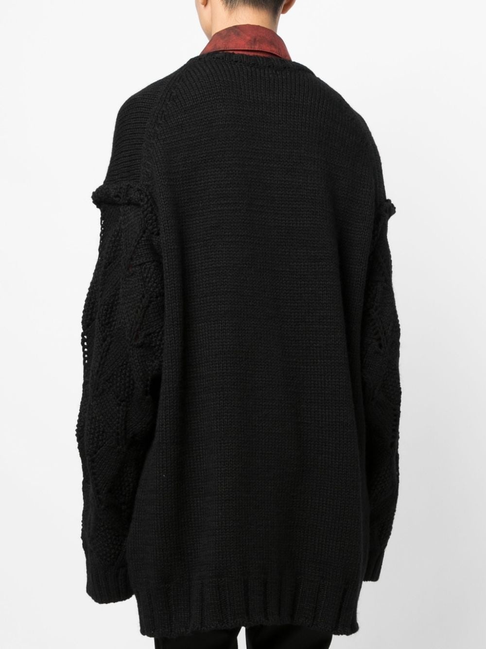 drop-shoulder wool cardigan - 4