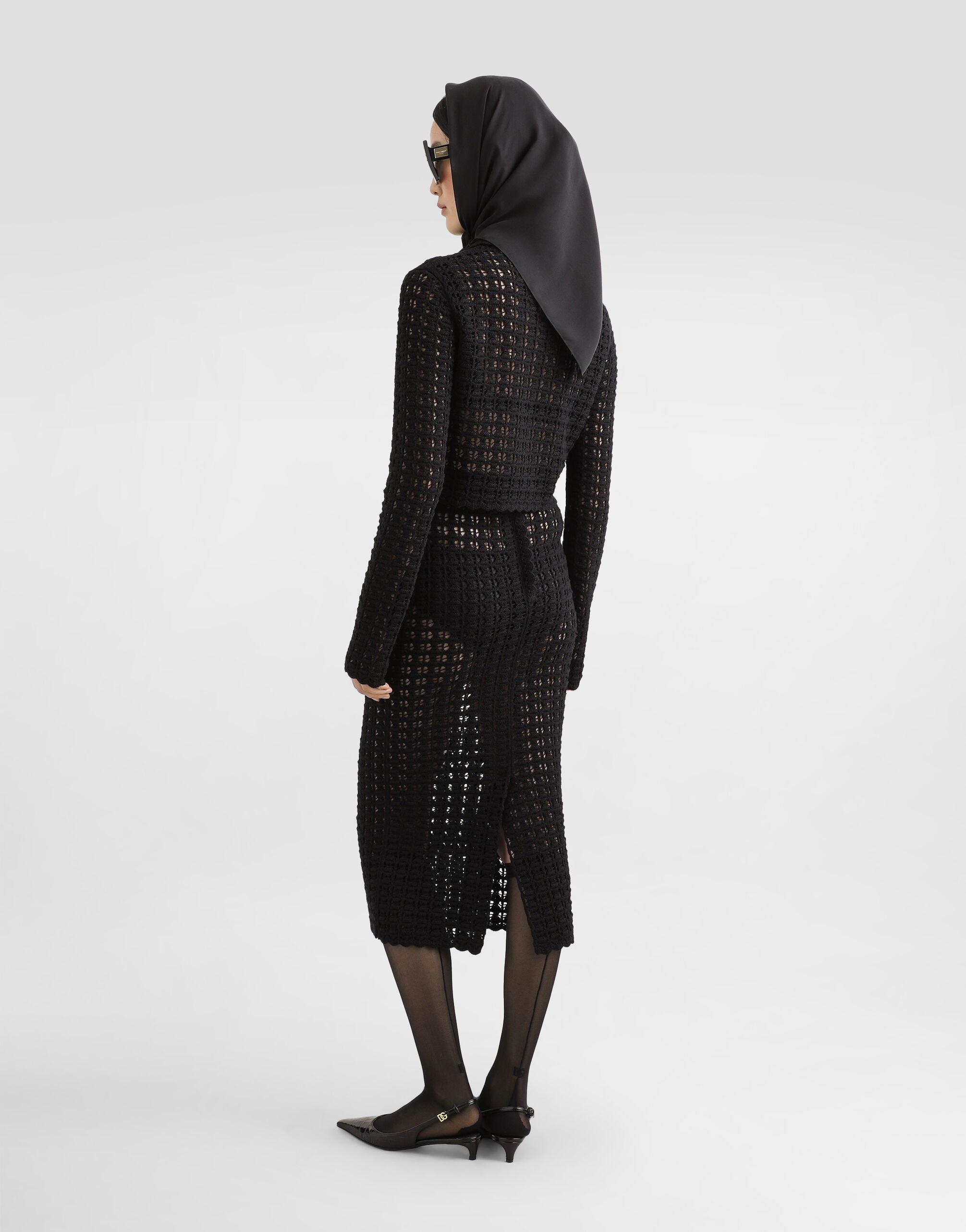 ジャケット DOLCE & GABBANA- SHORT DOUBLE-BREASTED WOOL CROCHET JACKET Dolce & Gabbana Short double-breasted wool crochet jacket