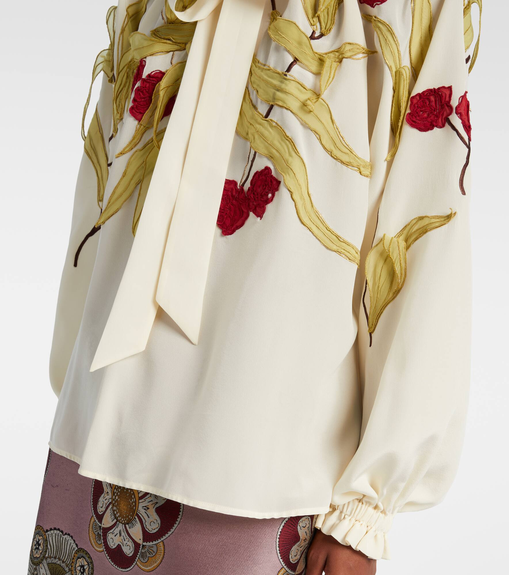 Cerere embroidered silk blouse - 5