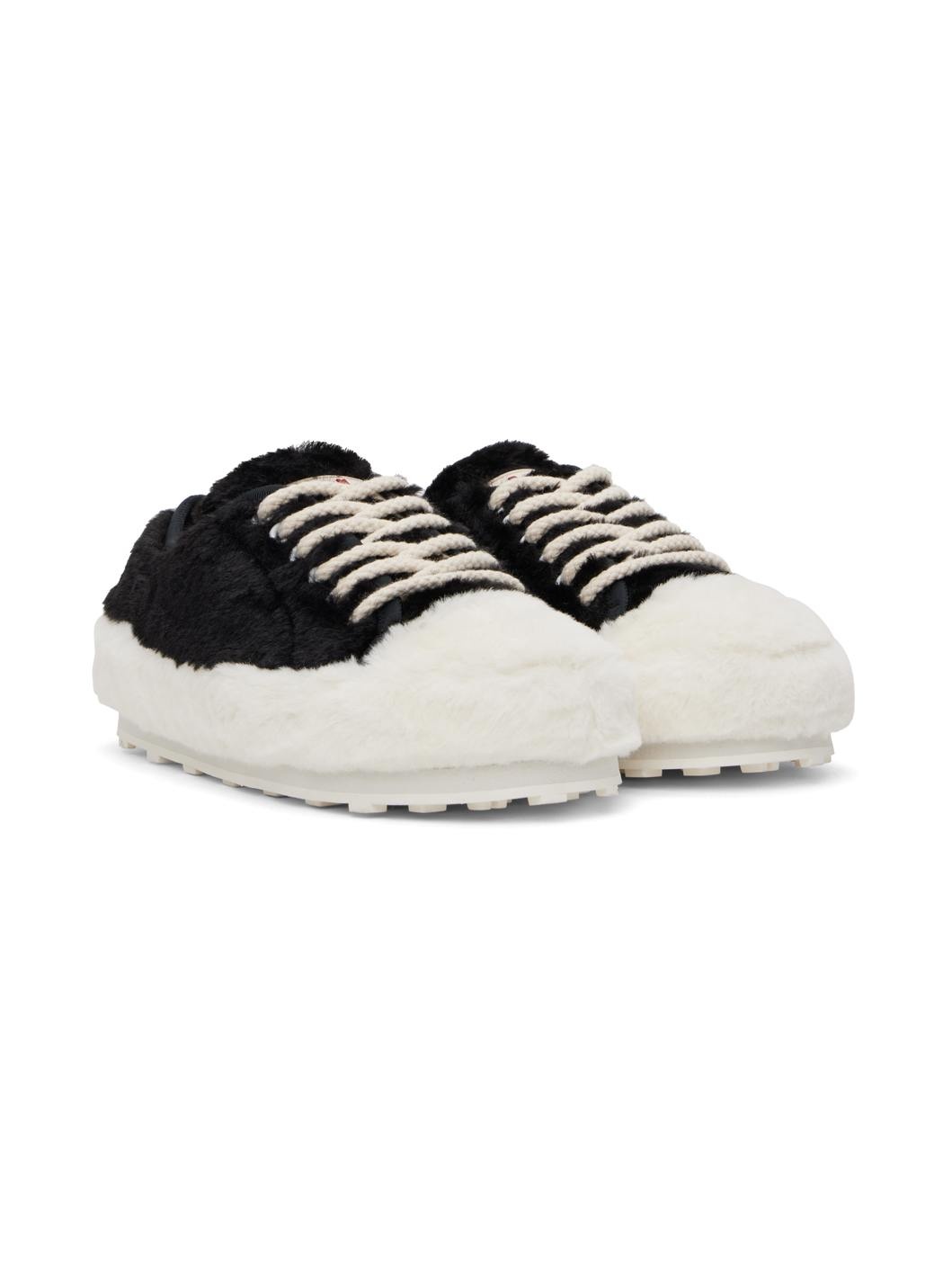 Black & White Teddy Tennis Sneakers - 4