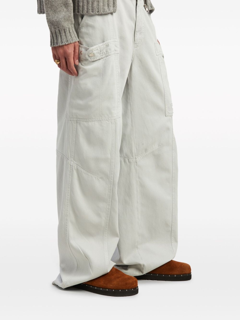 patch-pocket wide-leg trousers - 6