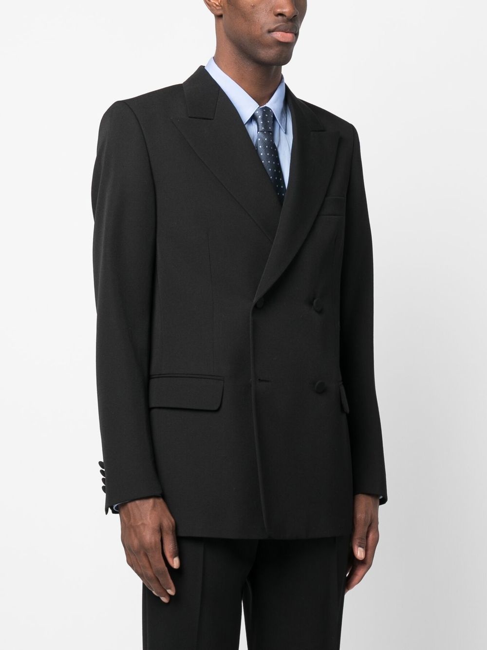 double-breasted wool blazer - 3
