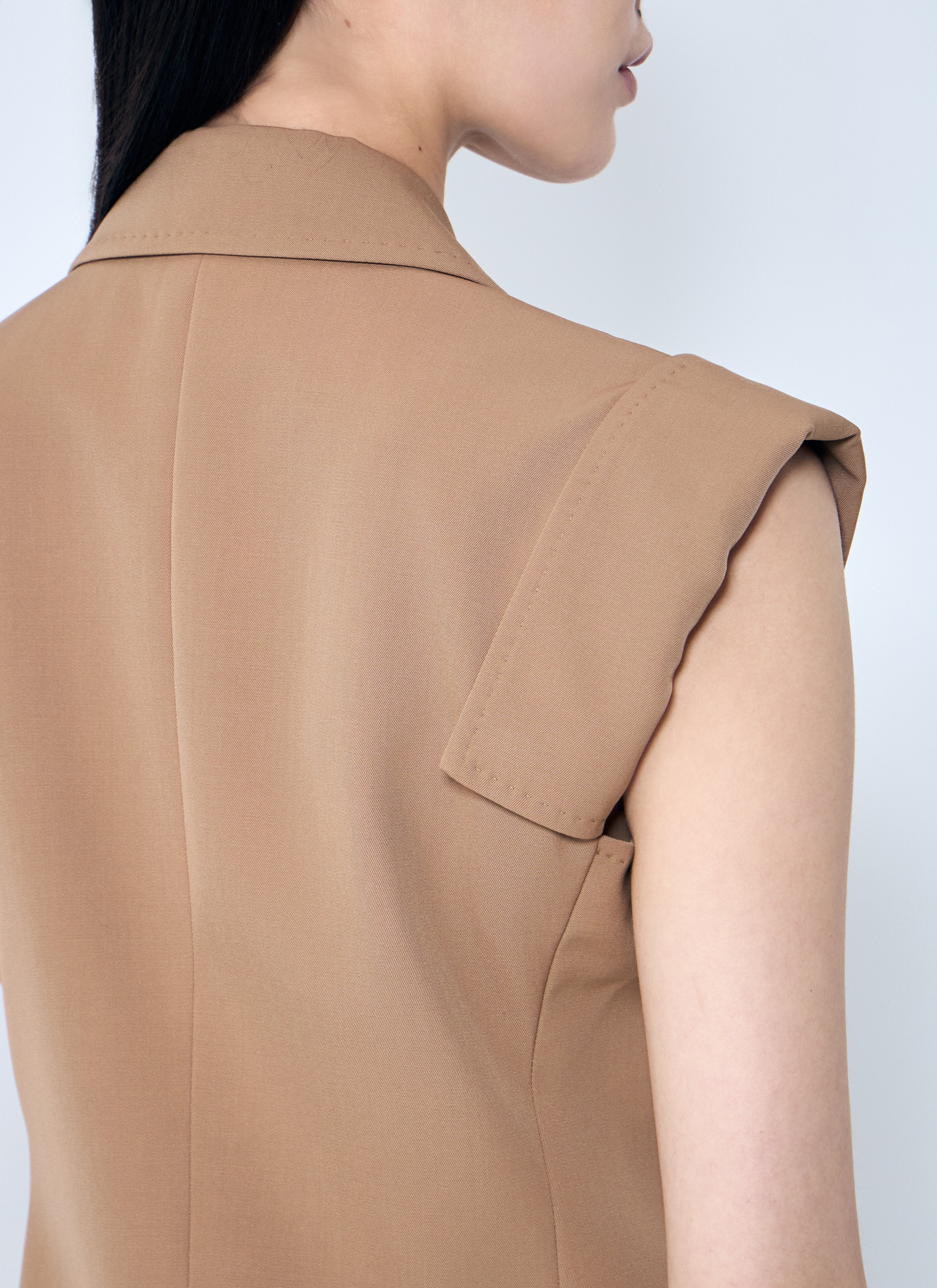 Max Mara Women Sleeveless Gabardine Jacket - 6