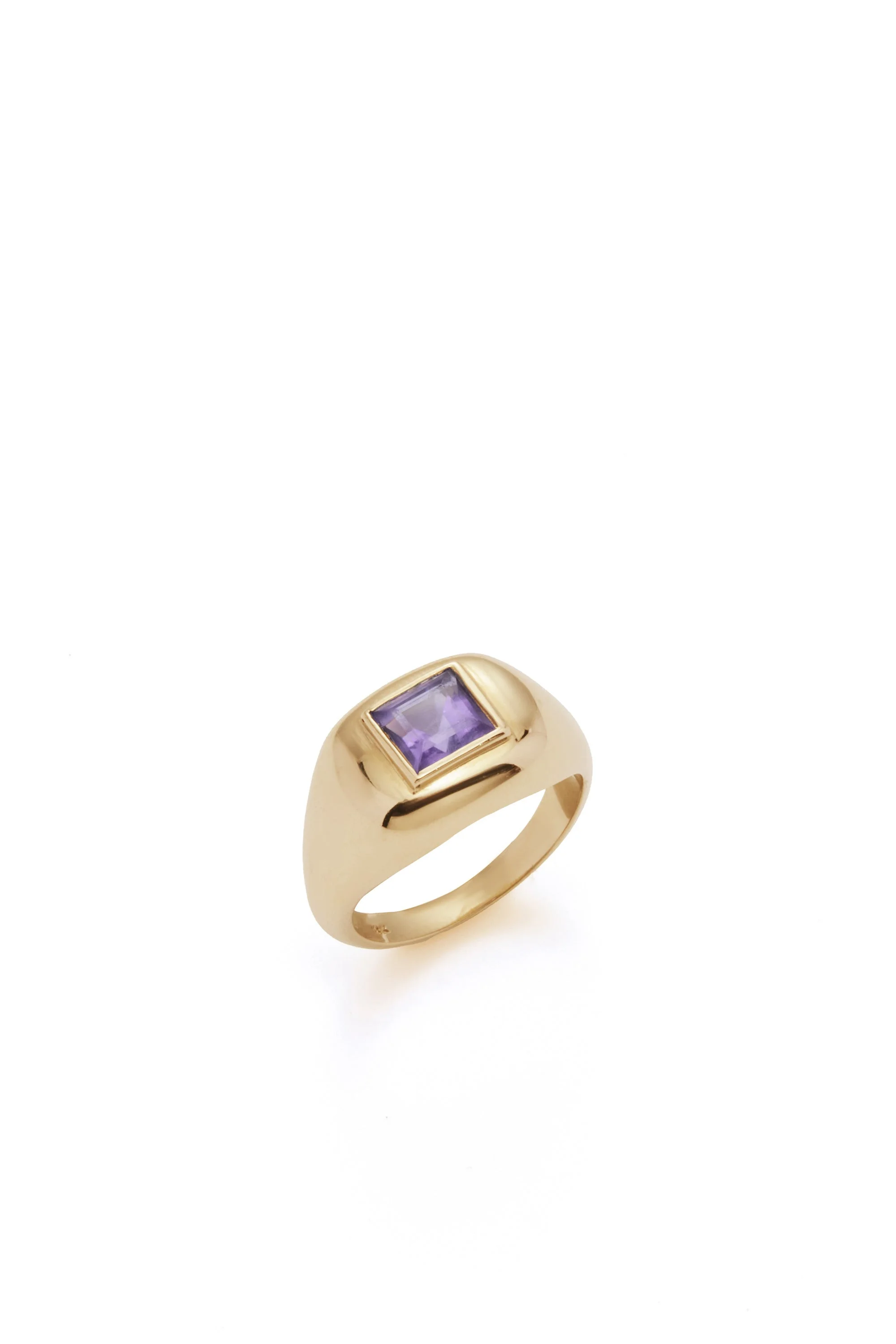 Medium Ring in 18K Yellow Gold & Amethyst Stone - 1