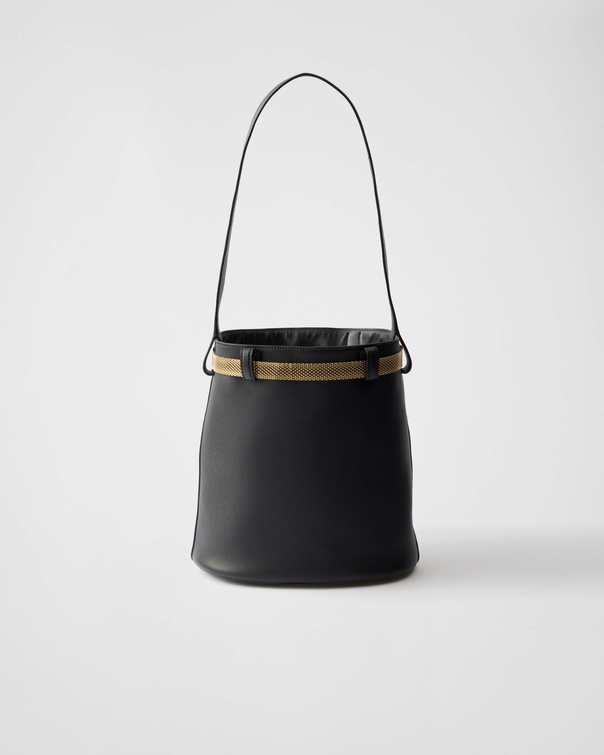 Prada Buckle leather bucket bag with jeweled belt - 4