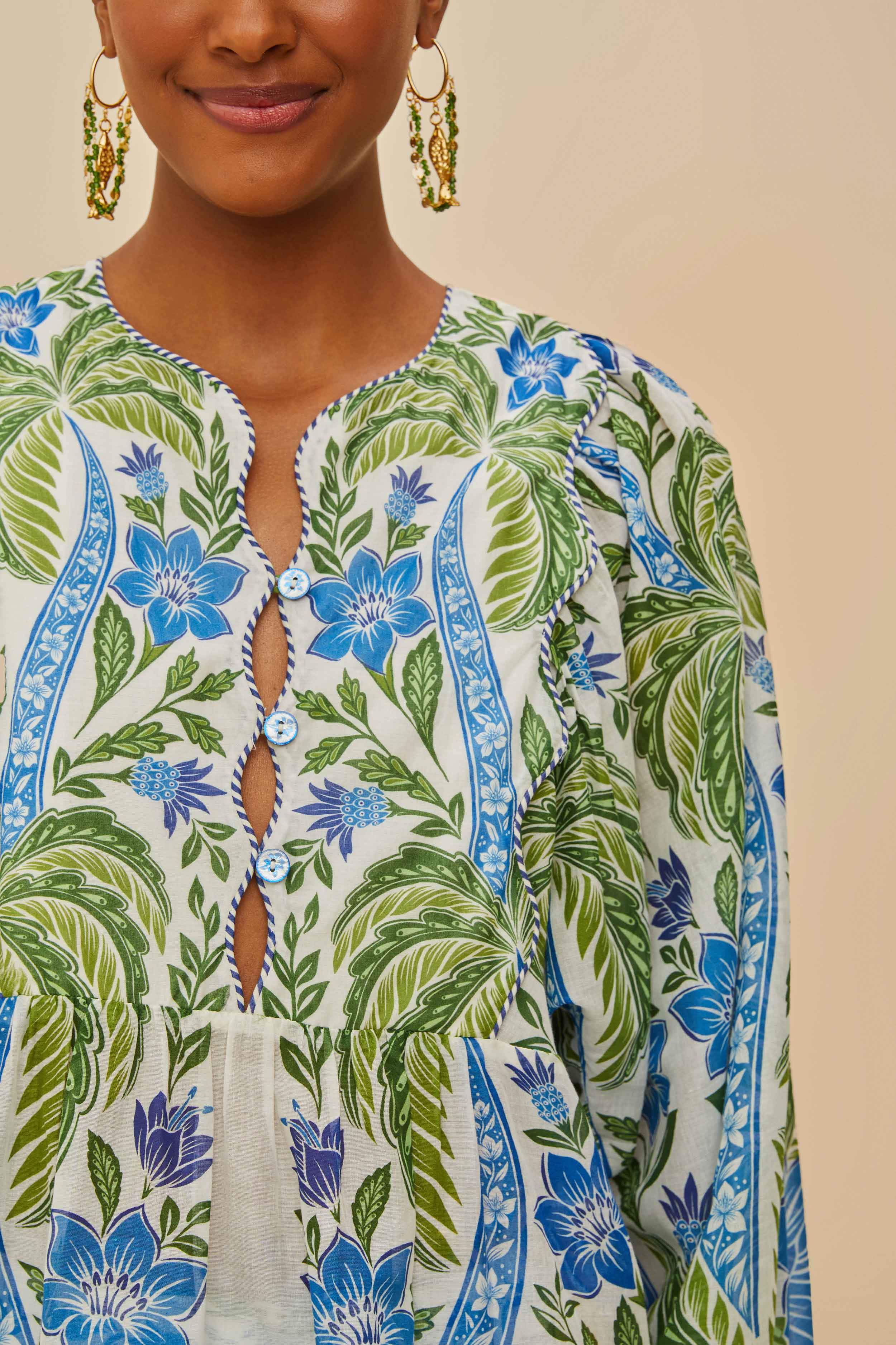Off-White Tropicance Wavy Yoke Blouse - 3