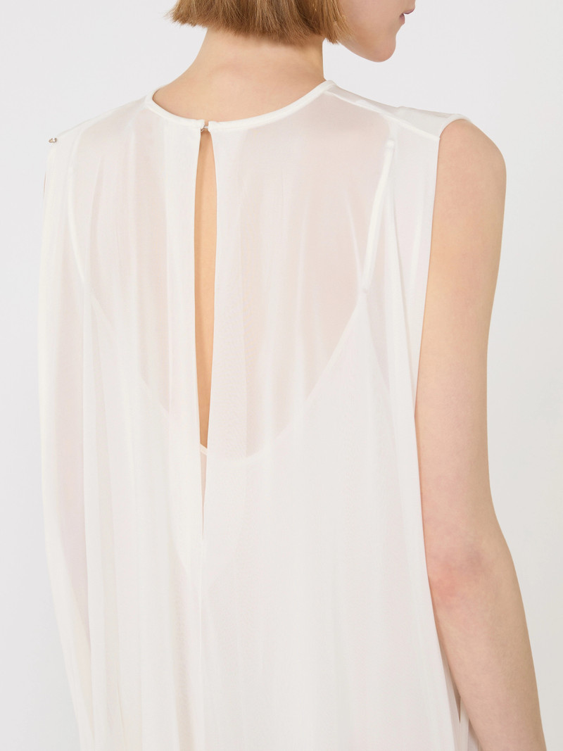 COLLE Long, viscose jersey dress - WHITE 5