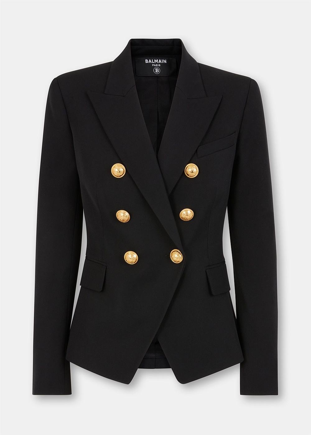 Black 6 Button Blazer - 1