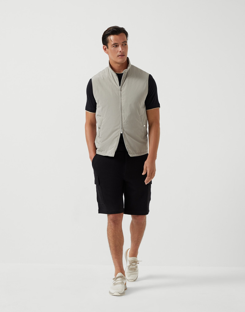 Cotton, cashmere and silk French terry double cloth Bermuda shorts with cargo pockets 4