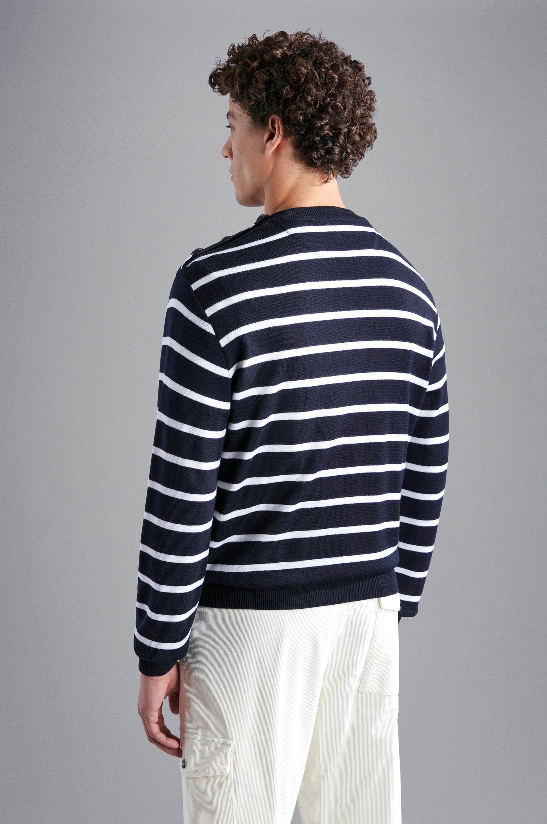 SUMMER WOOL SWEATER WITH STRIPED PATTERN - 4