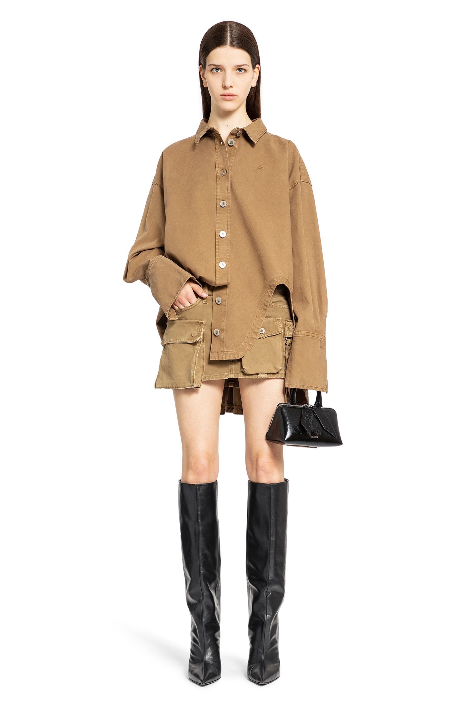 スカート THE ATTICO Woman Skirt Brown 247WCS136C093 702 THE ATTICO THE ATTICO WOMAN BROWN SKIRTS | antonioli