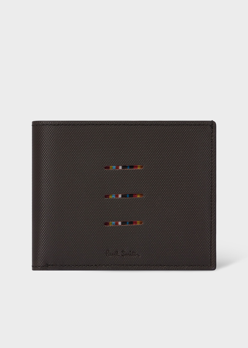 Brown 'Signature Stripe' Cutout Compact Billfold Wallet 1