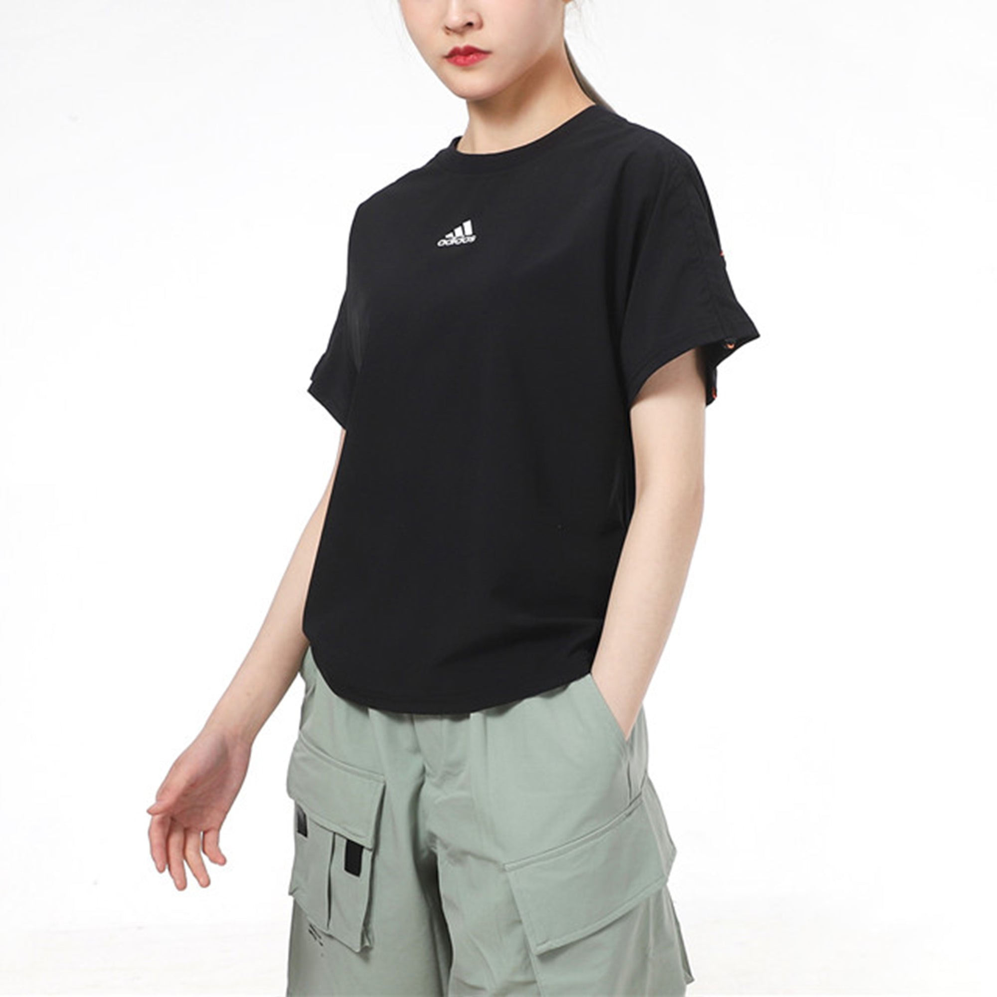 (WMNS) adidas Tech Woven t-shirt 'Black' GP0592 - 5