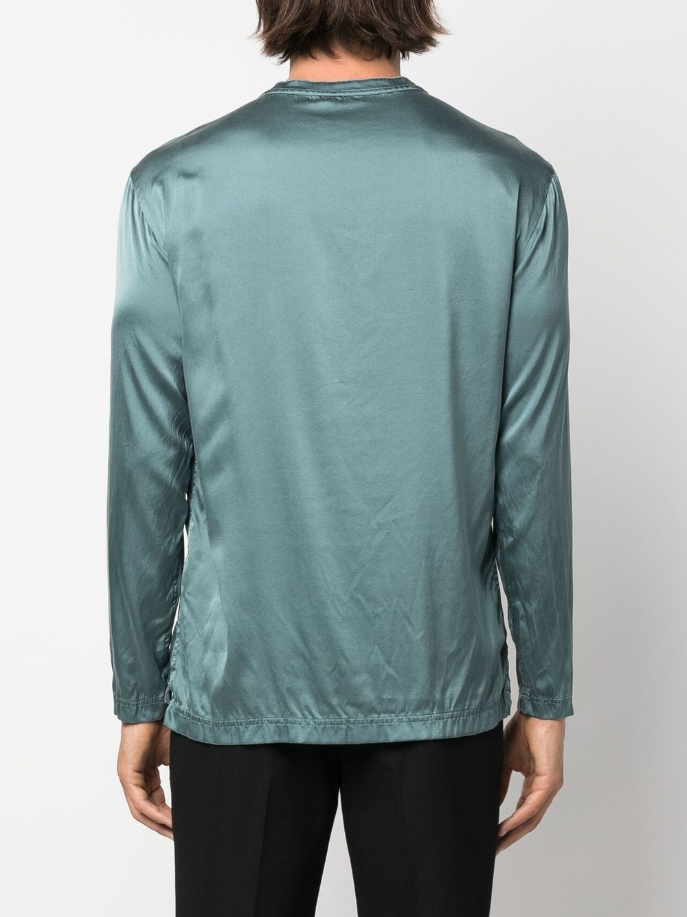half-button silk shirt - 4