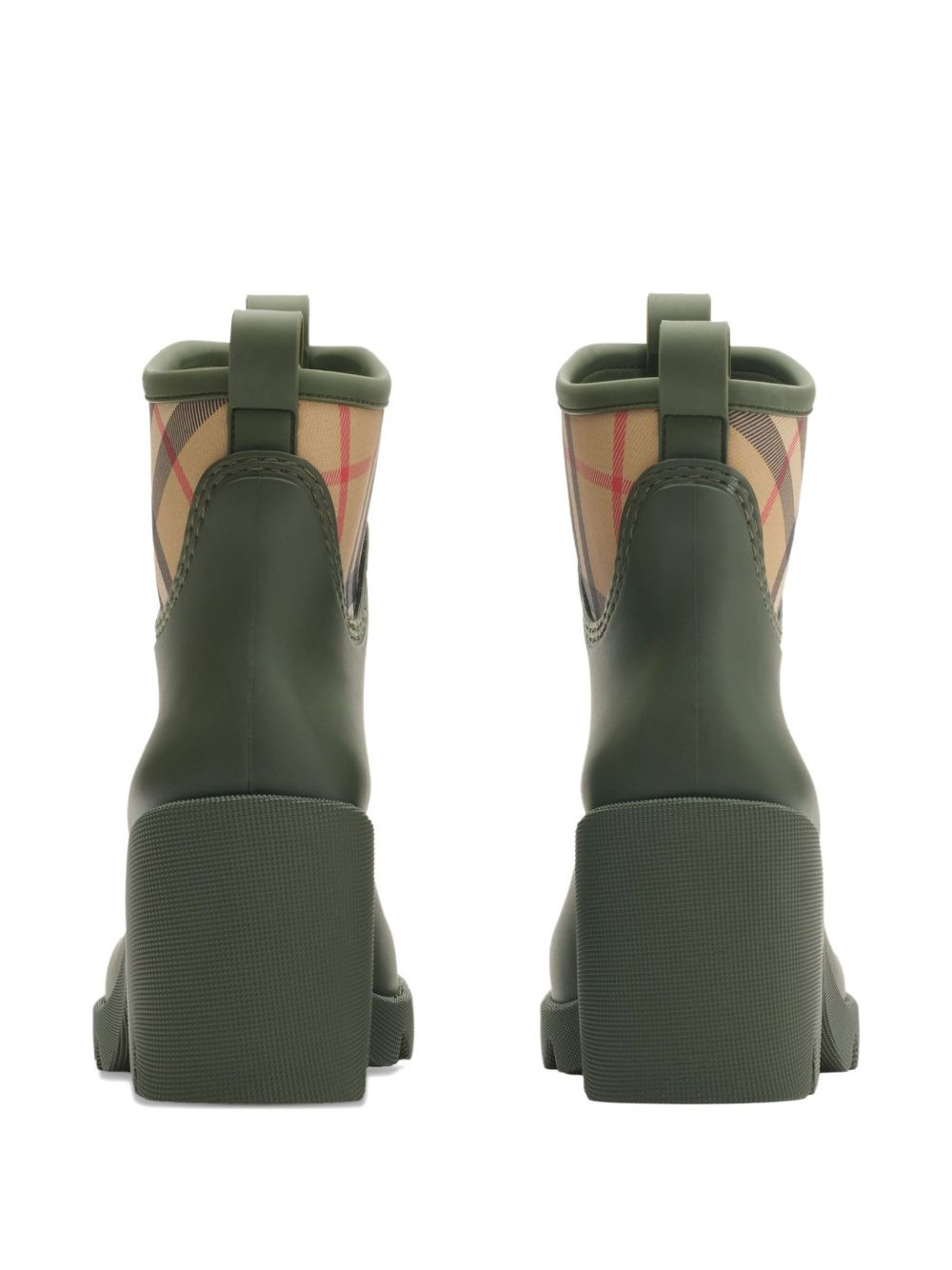checked heeled rain boots - 3
