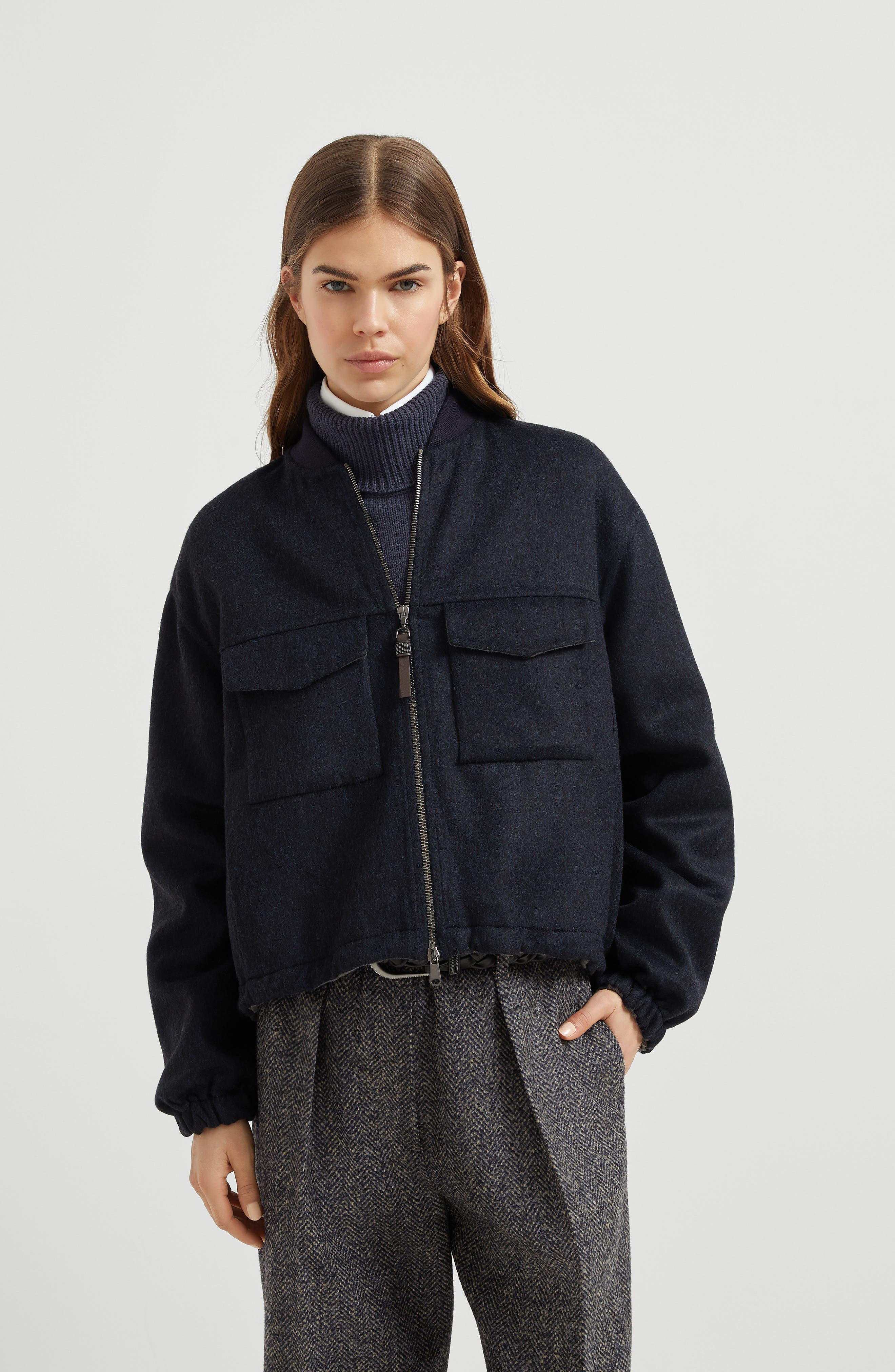 Brunello Cucinelli Hand-crafted bomber jacket in Night at Nordstrom - 2