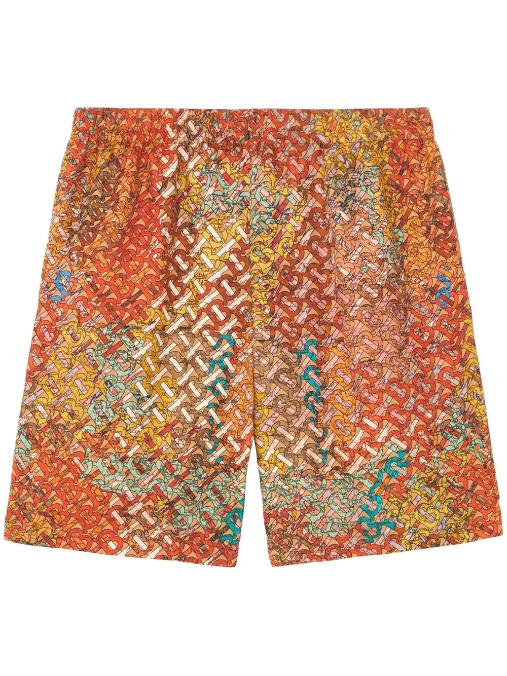 monogram and map print shorts - 1