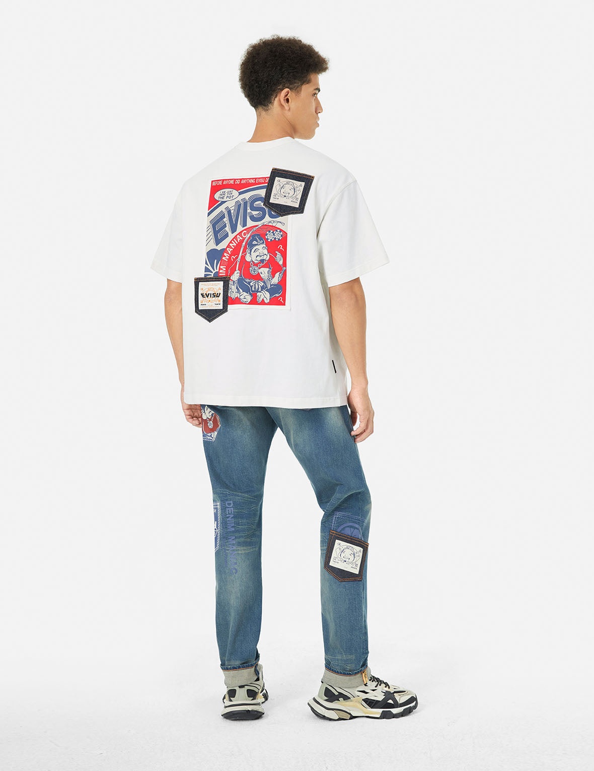 Ebisu Poster Appliqué and Seagull Embroidery T-Shirt - 3