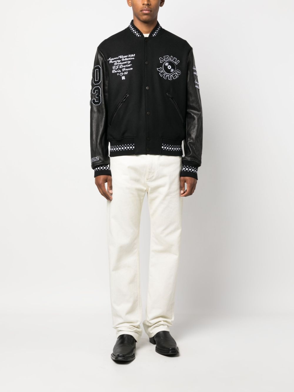 logo-appliqué varsity jacket - 2