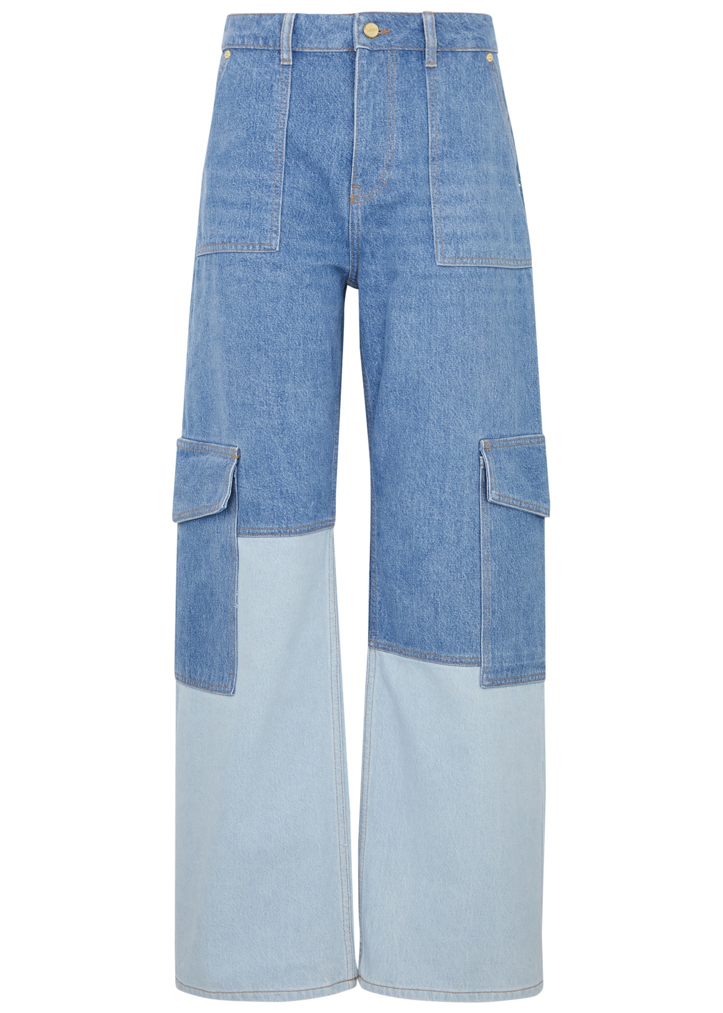 Angi panelled wide-leg jeans - 1