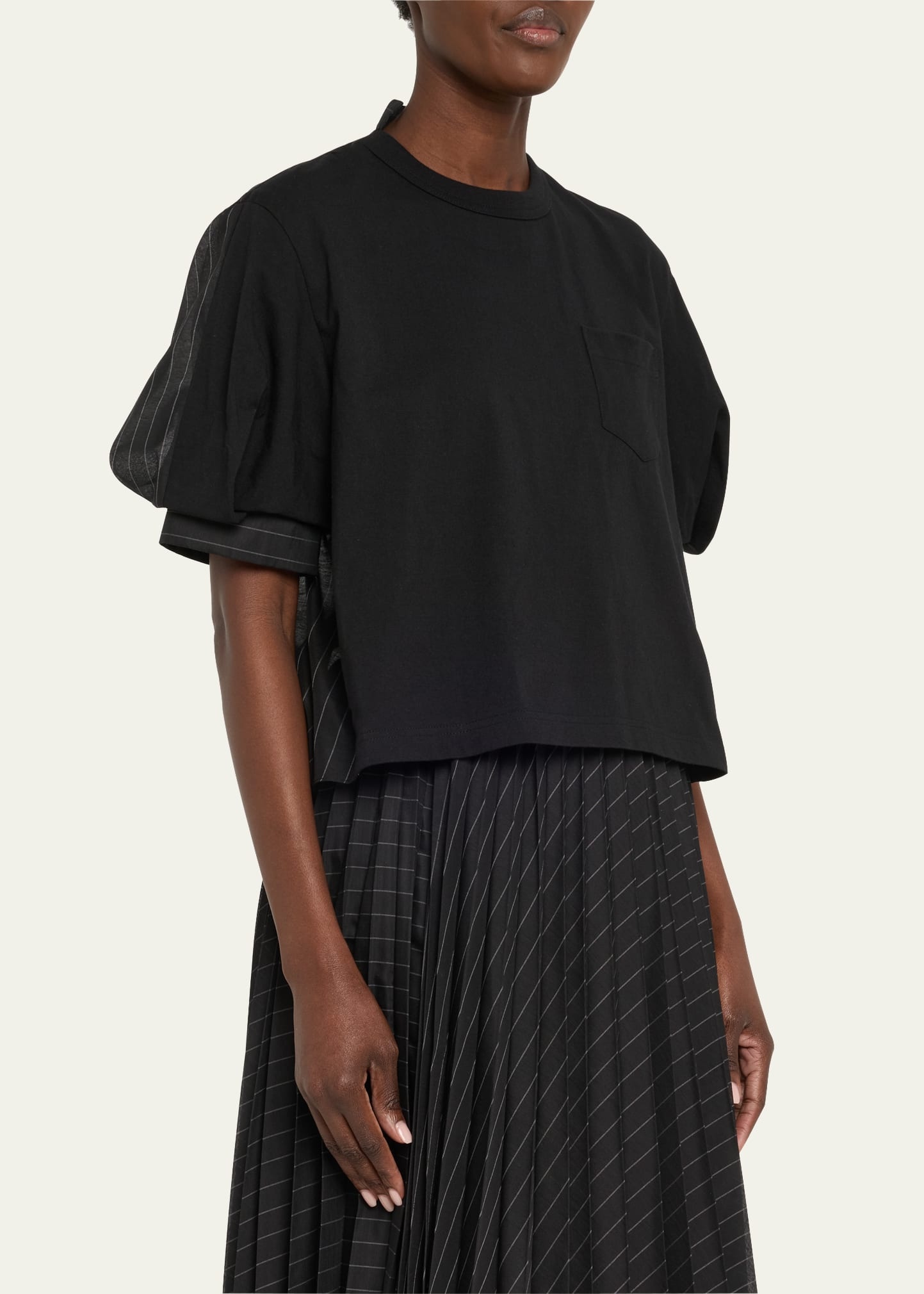 Hybrid Pinstripe Back Jersey Front T-Shirt - 4