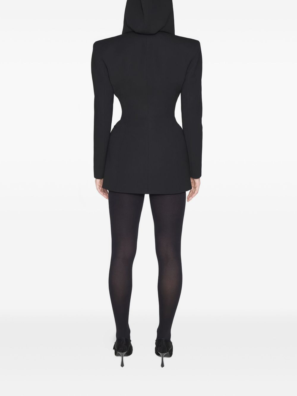 hooded padded-shoulder jacket - 3