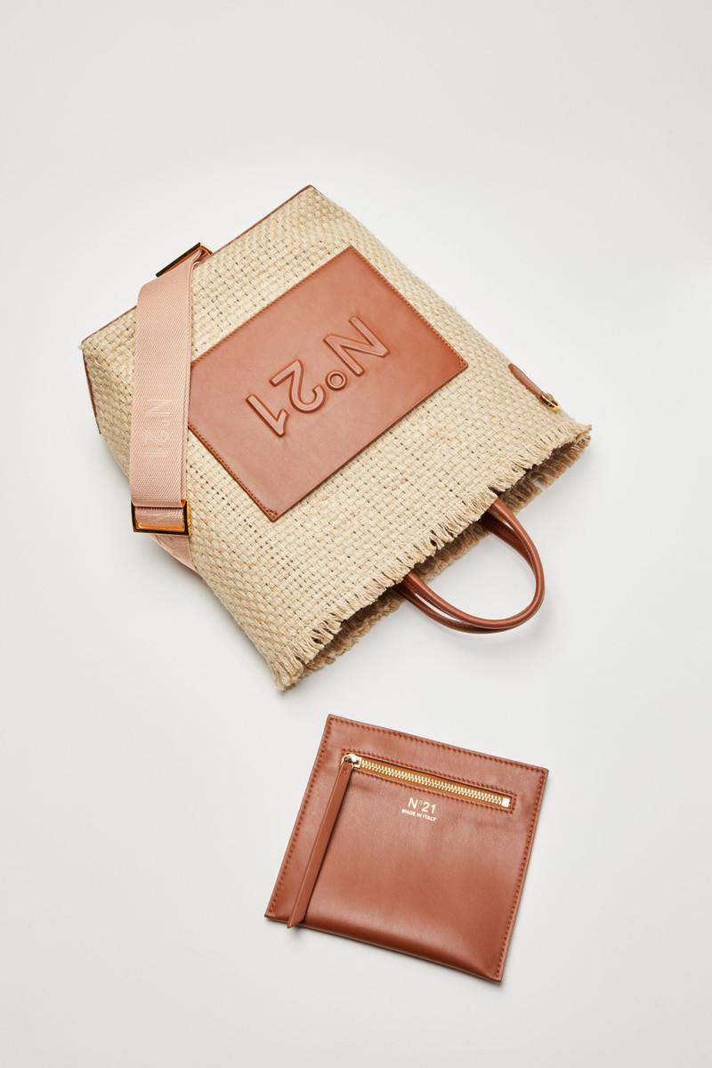 SMALL LOGO-EMBOSSED WOVEN SHOPPER 4