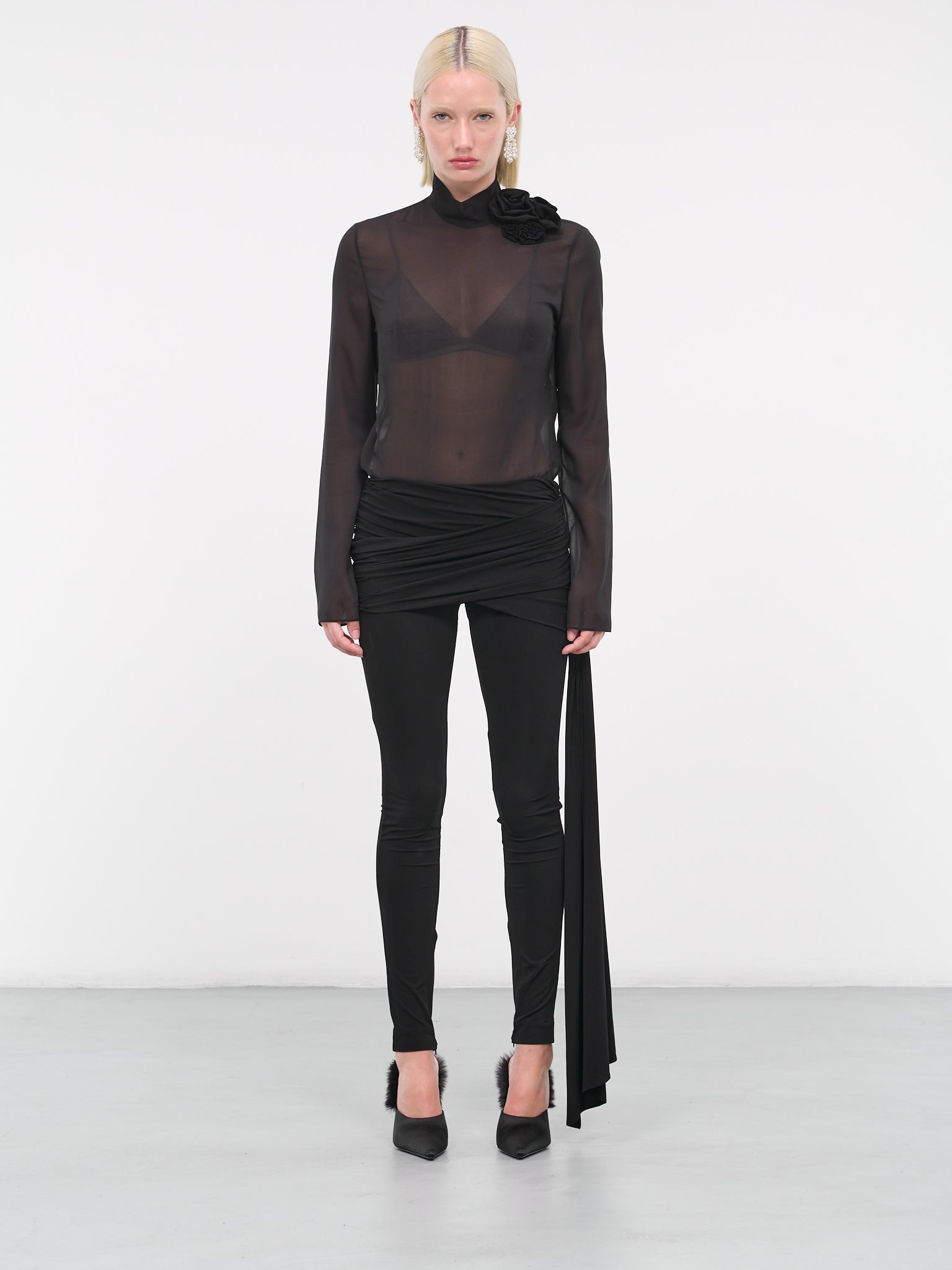 Sheer High Neck Top - 6