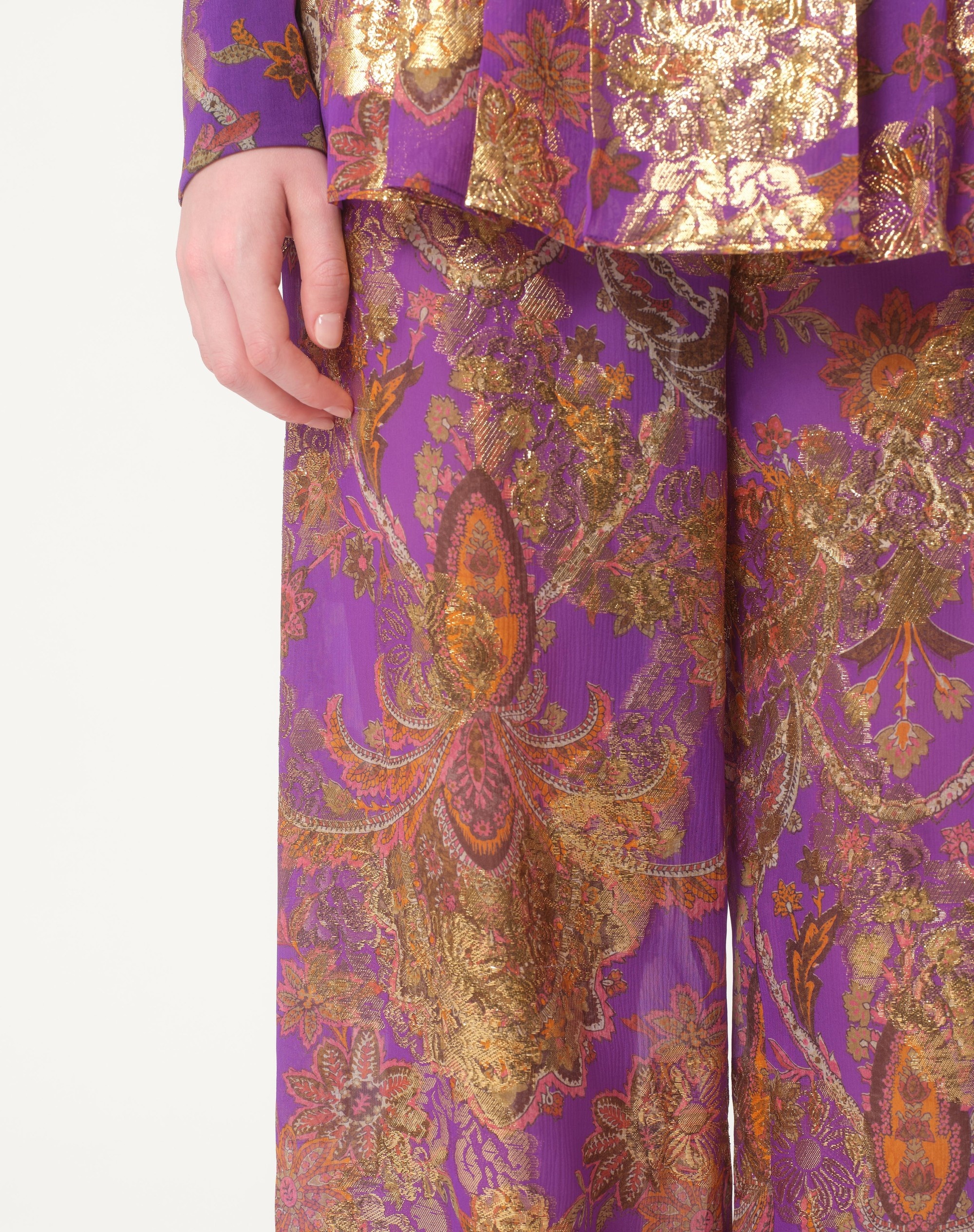 PANTS IN FIL COUPE' LAME' CACHEMIRE APRES L'HIVER - 4