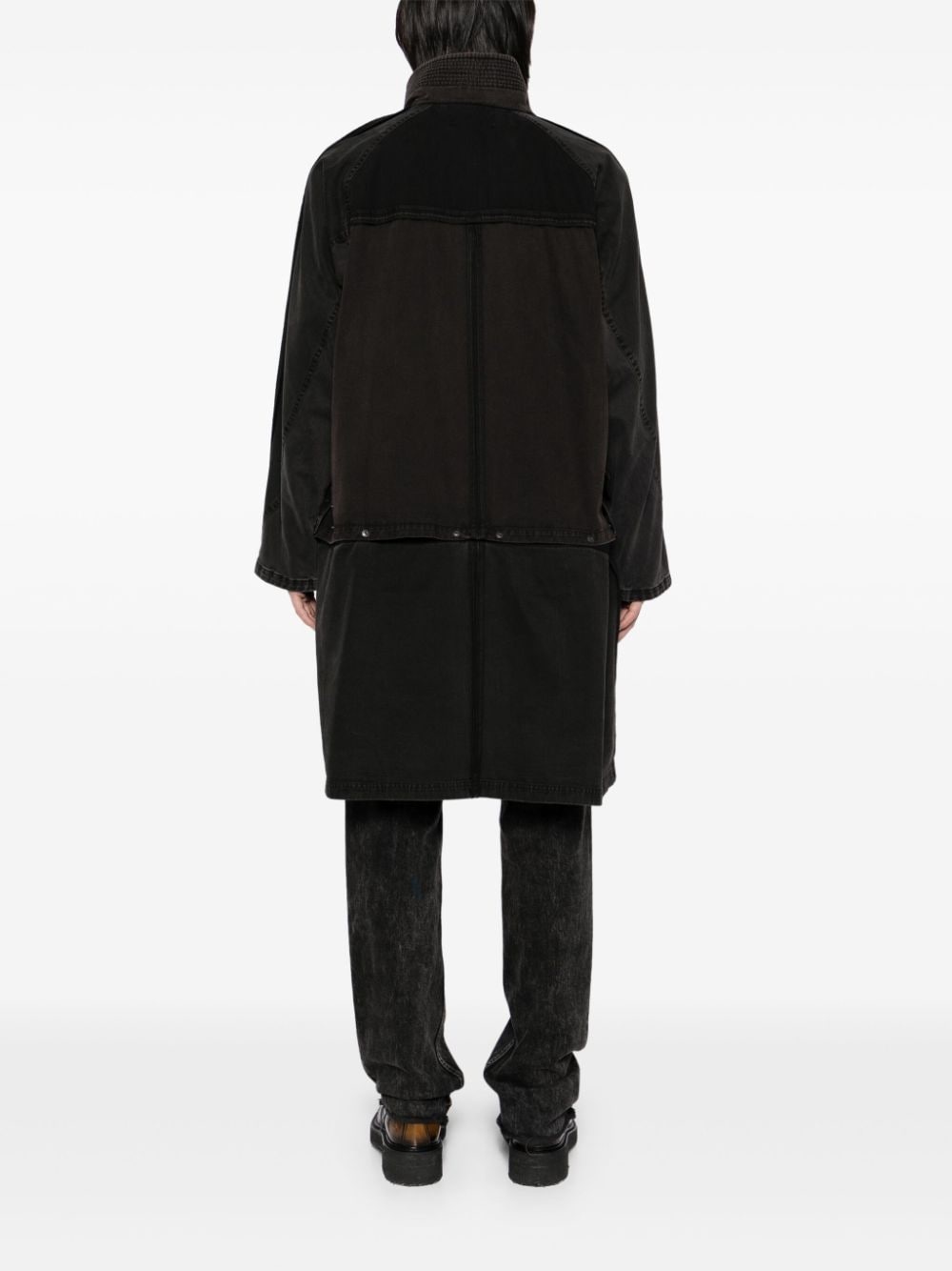 convertible patchwork coat - 4