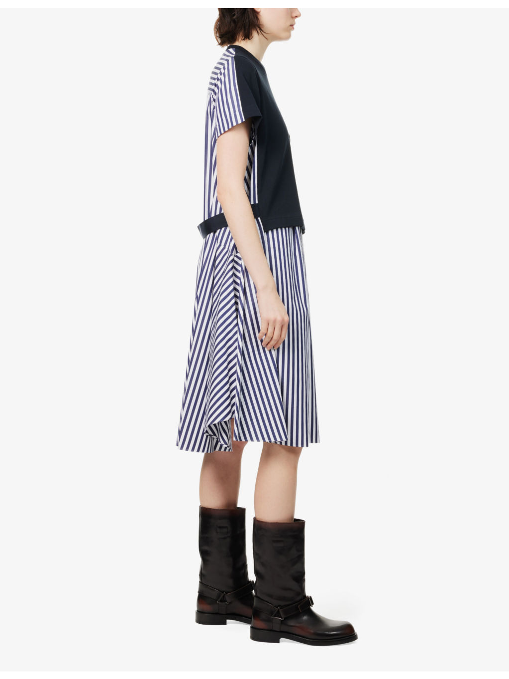 Belted Striped Cotton-Poplin Midi Dress - 3