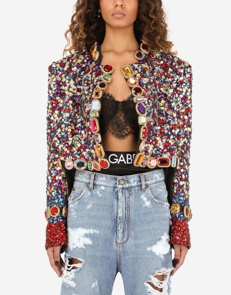 Mikado evening jacket with embroidery - 2