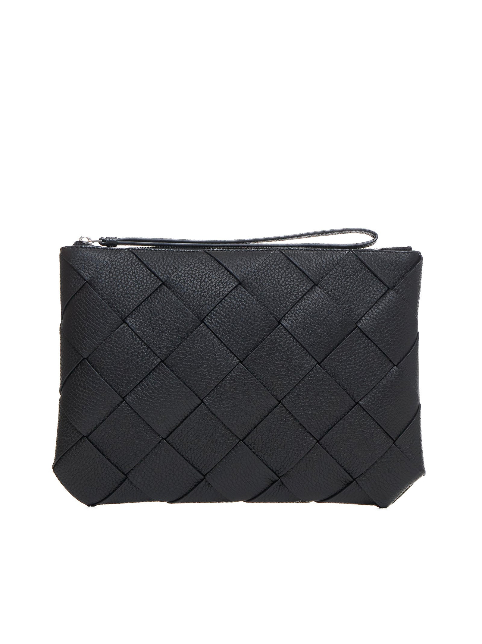 Bottega Veneta Men Diago Intreccio Leather Clutch Bag - 1