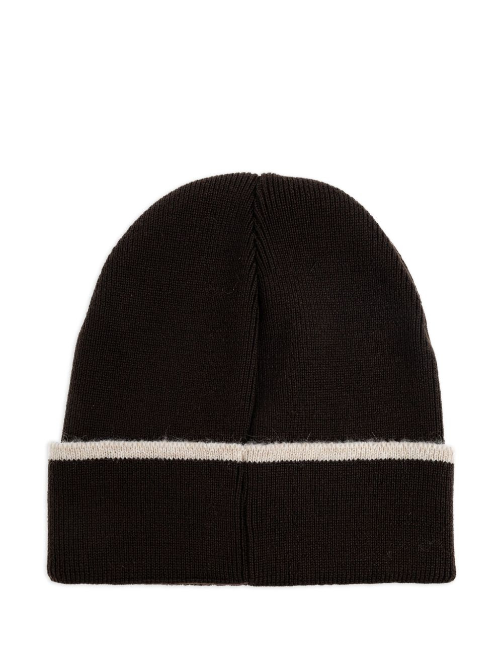 embroidered-logo ribbed beanie hat - 2