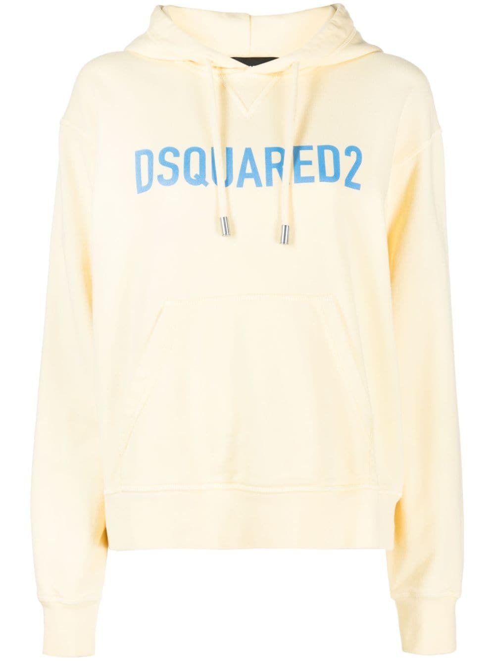 logo-print drawstring cotton hoodie - 1