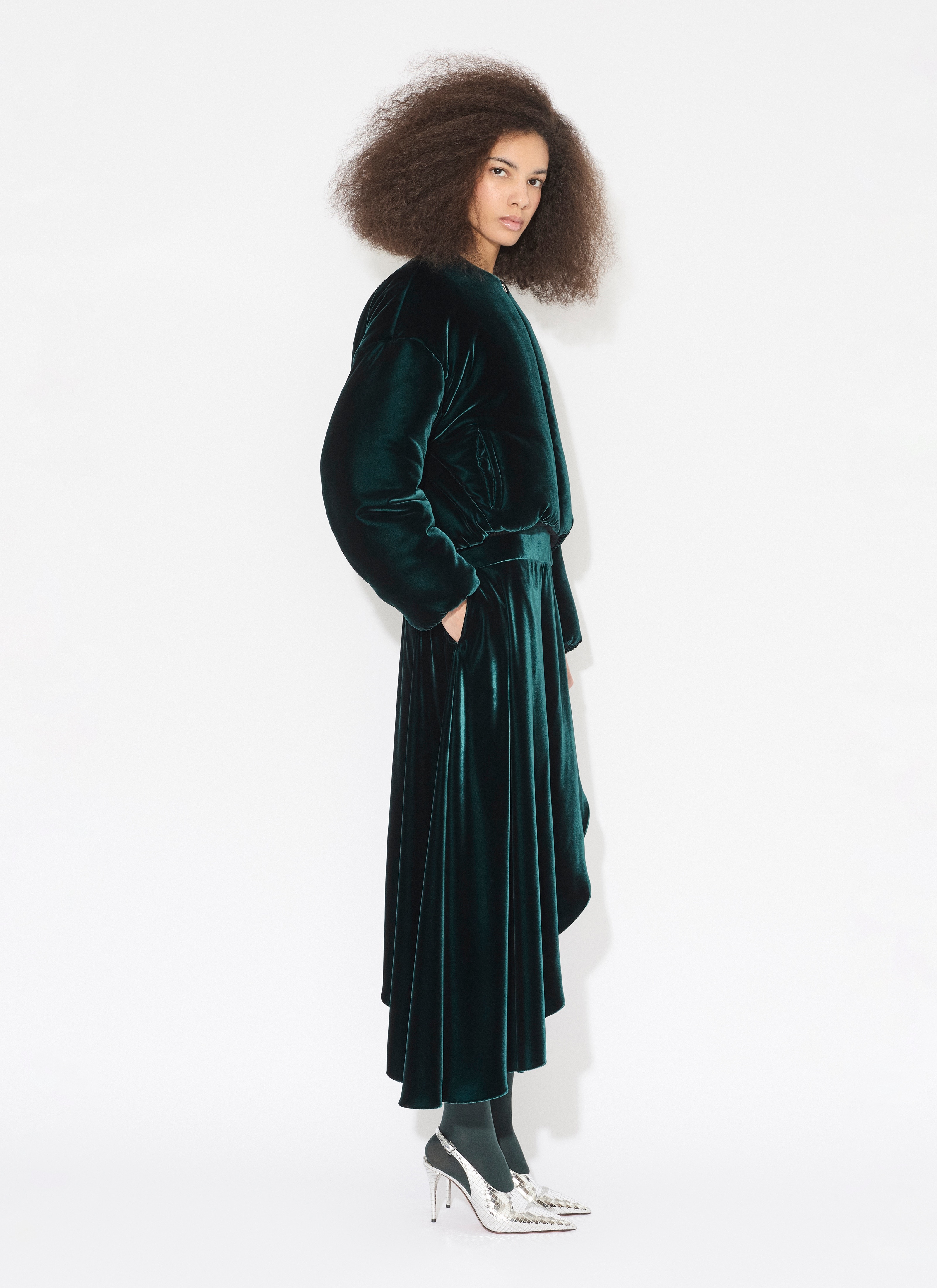 VELVET BOMBER JACKET - 4